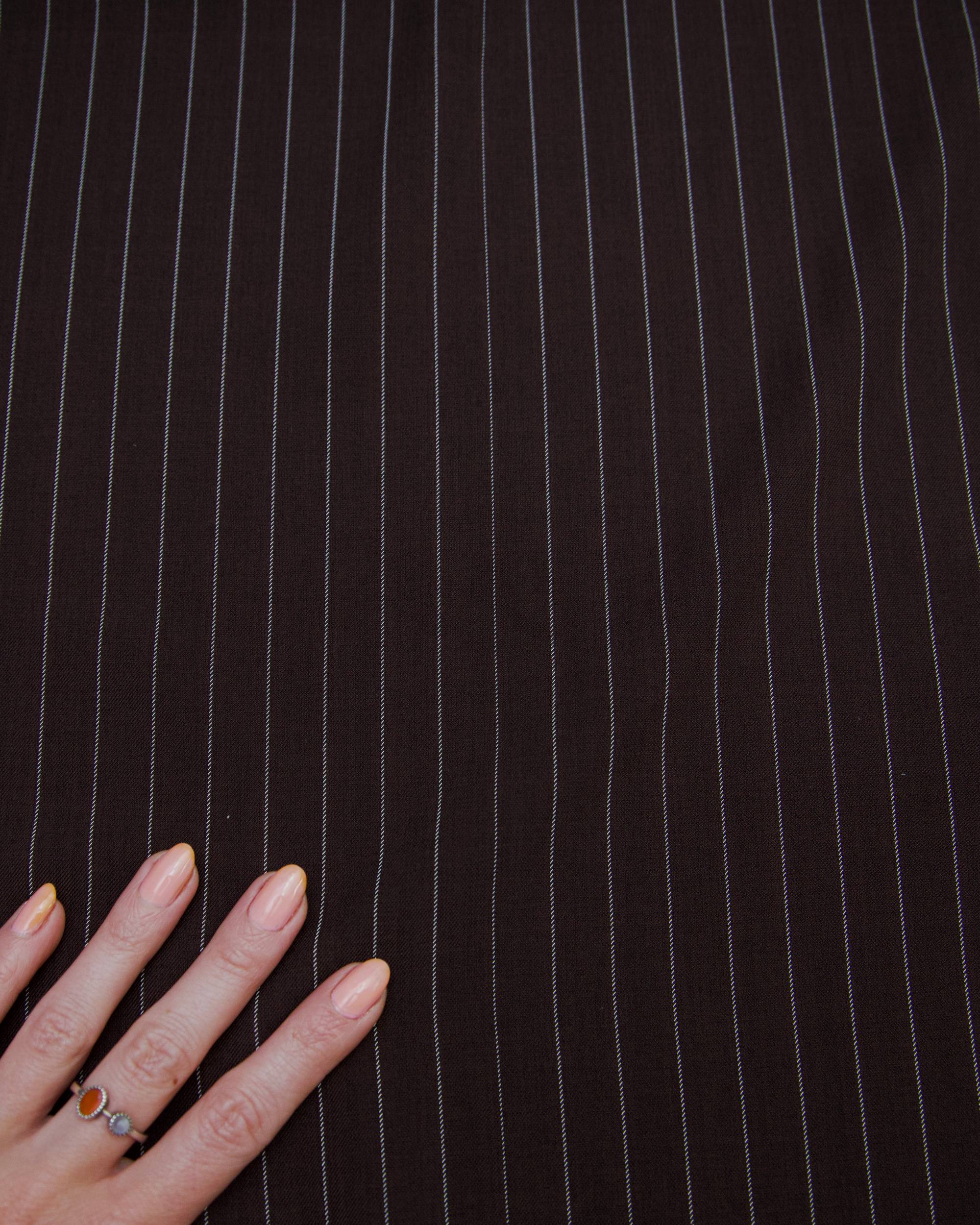 Brown Tailored Pin Stripe Suiting, Kiki Sewing Store, Kiki Luxury Fabric, Cheap Fabric Store, Kiki Textiles, Kiki Textile by the Yard, Kiki Textile USA