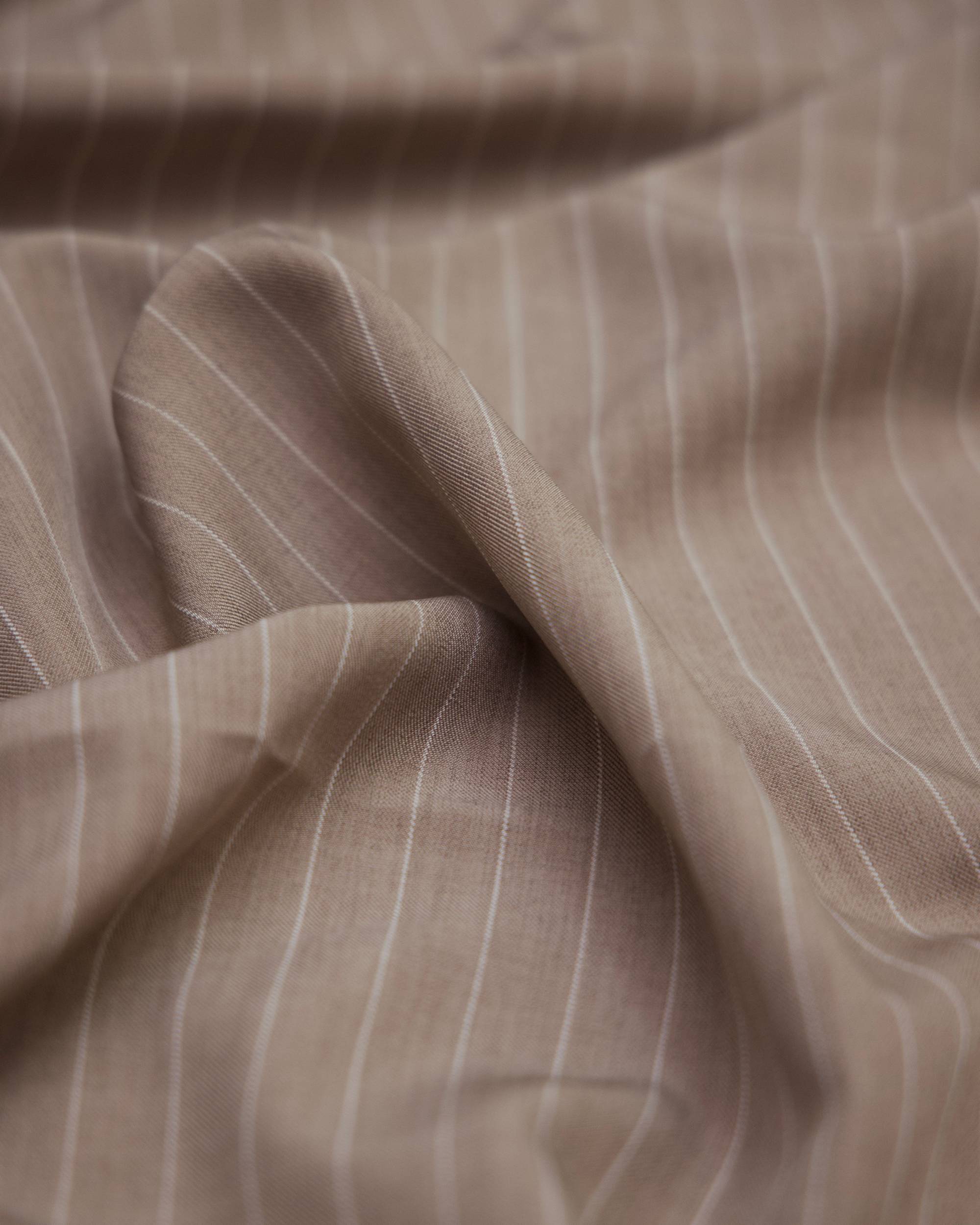 Tan Tailored Pin Stripe Suiting, PIN Stripe Suiting, Pinstripe Suiting Fabric, Suiting Fabric, Stripe Suiting Fabric, Tailored Fabric, Mens Suiting Fabric, Womens Suiting Fabric