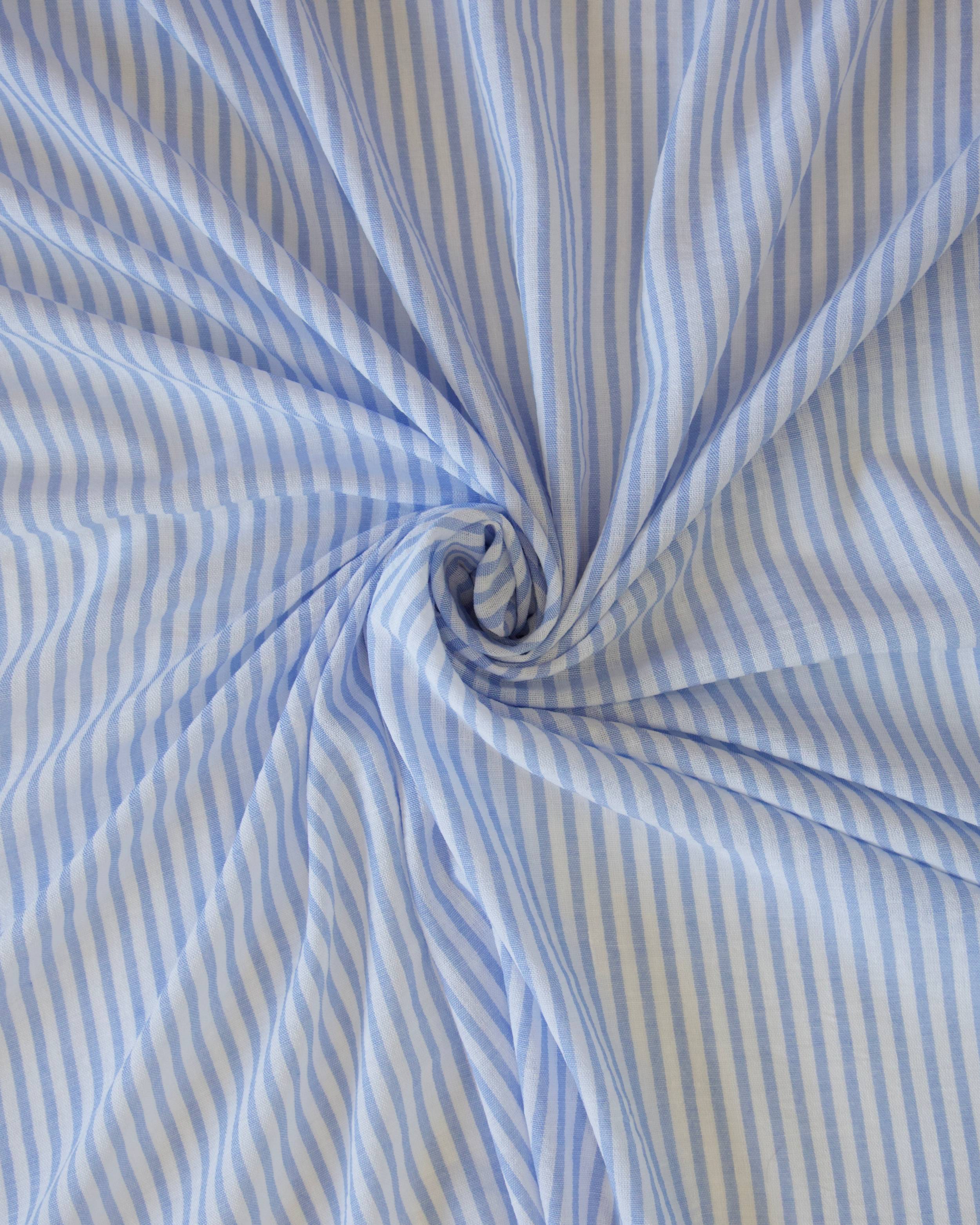 Blue Coastal Linen Look Stripe Fabric, Coastal Stripe Fabric, Linen Blend Fabric, Summer Stripe Fabric, Lightweight Linen Fabric, Beach House Fabric, Farmhouse Stripe Fabric