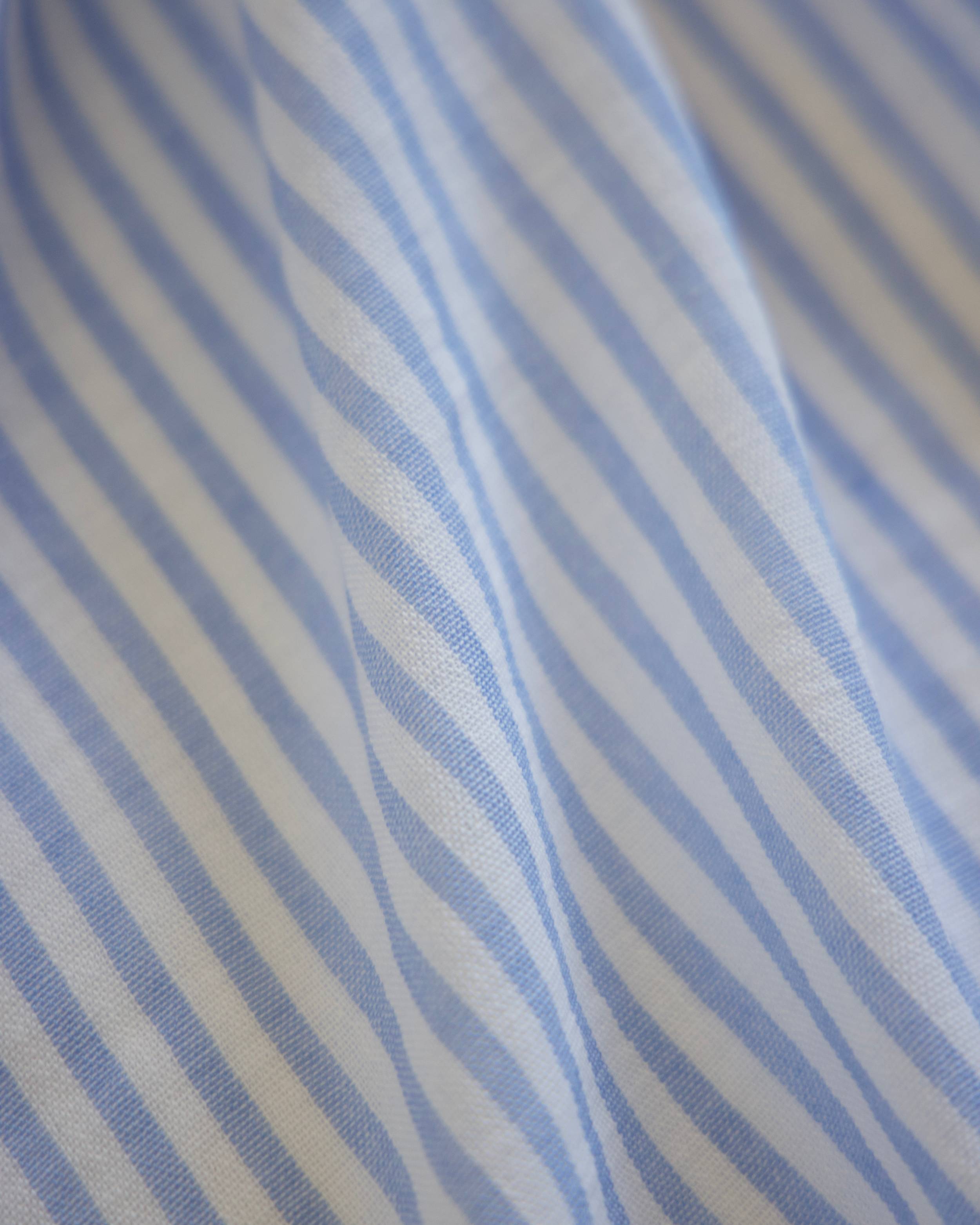 Blue Coastal Linen Look Stripe Fabric, Coastal Stripe Fabric, Linen Blend Fabric, Summer Stripe Fabric, Lightweight Linen Fabric, Beach House Fabric, Farmhouse Stripe Fabric