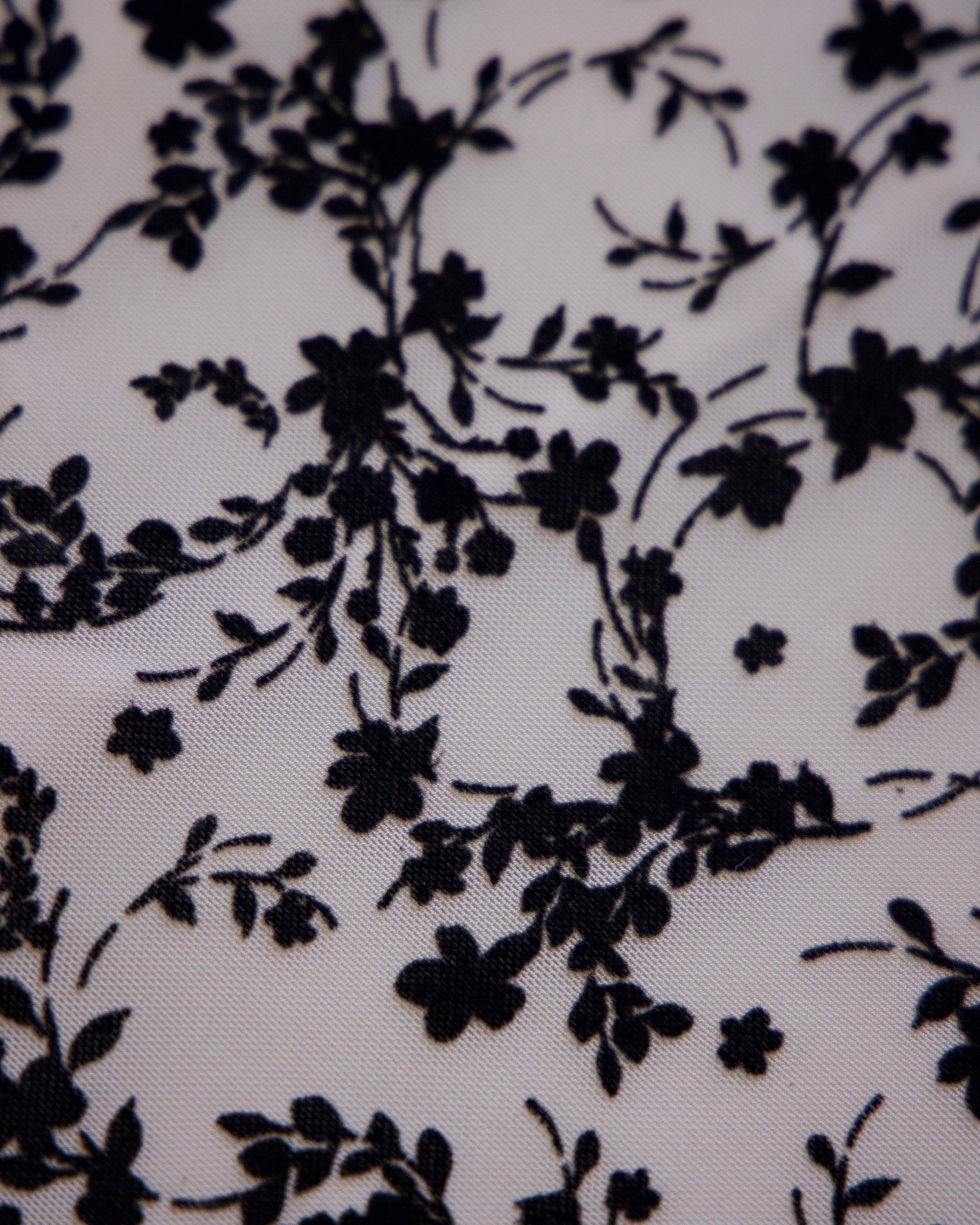Black Velvet Flowers on Nude Mesh, Floral Mesh Fabric, Velvet Flower Fabric, Black Mesh Fabric, Embroidered Mesh Fabric, Sheer Floral Fabric, Velvet Embroidery Fabric