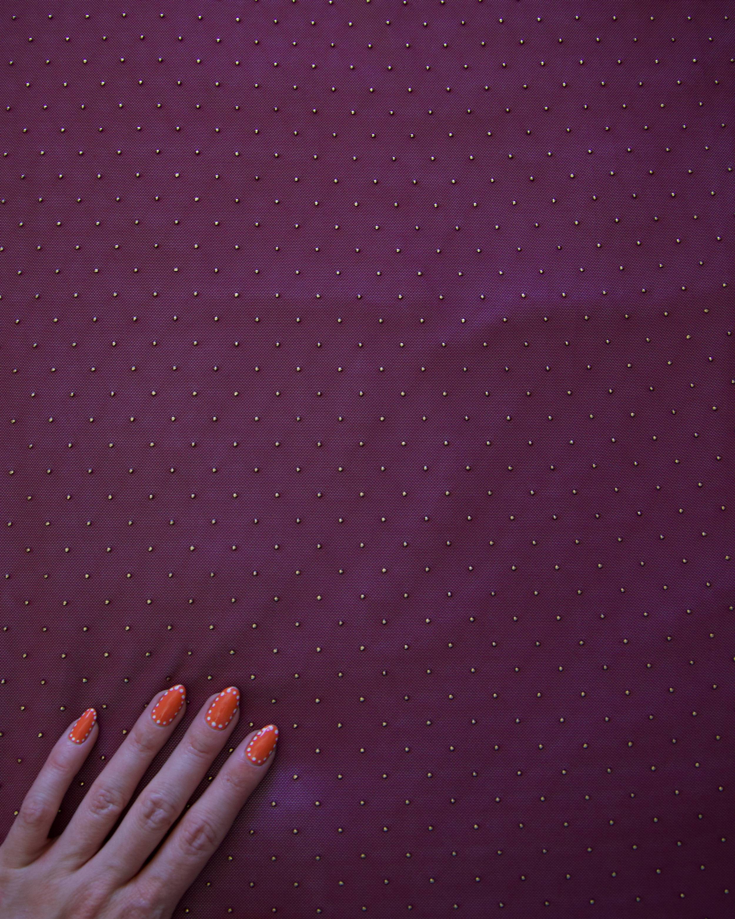 Burgundy & Gold Micro Stud Mesh, Kiki Sewing Store, Kiki Luxury Fabric, Cheap Fabric Store, Kiki Textiles, Kiki Textile by the Yard, Kiki Textile USA