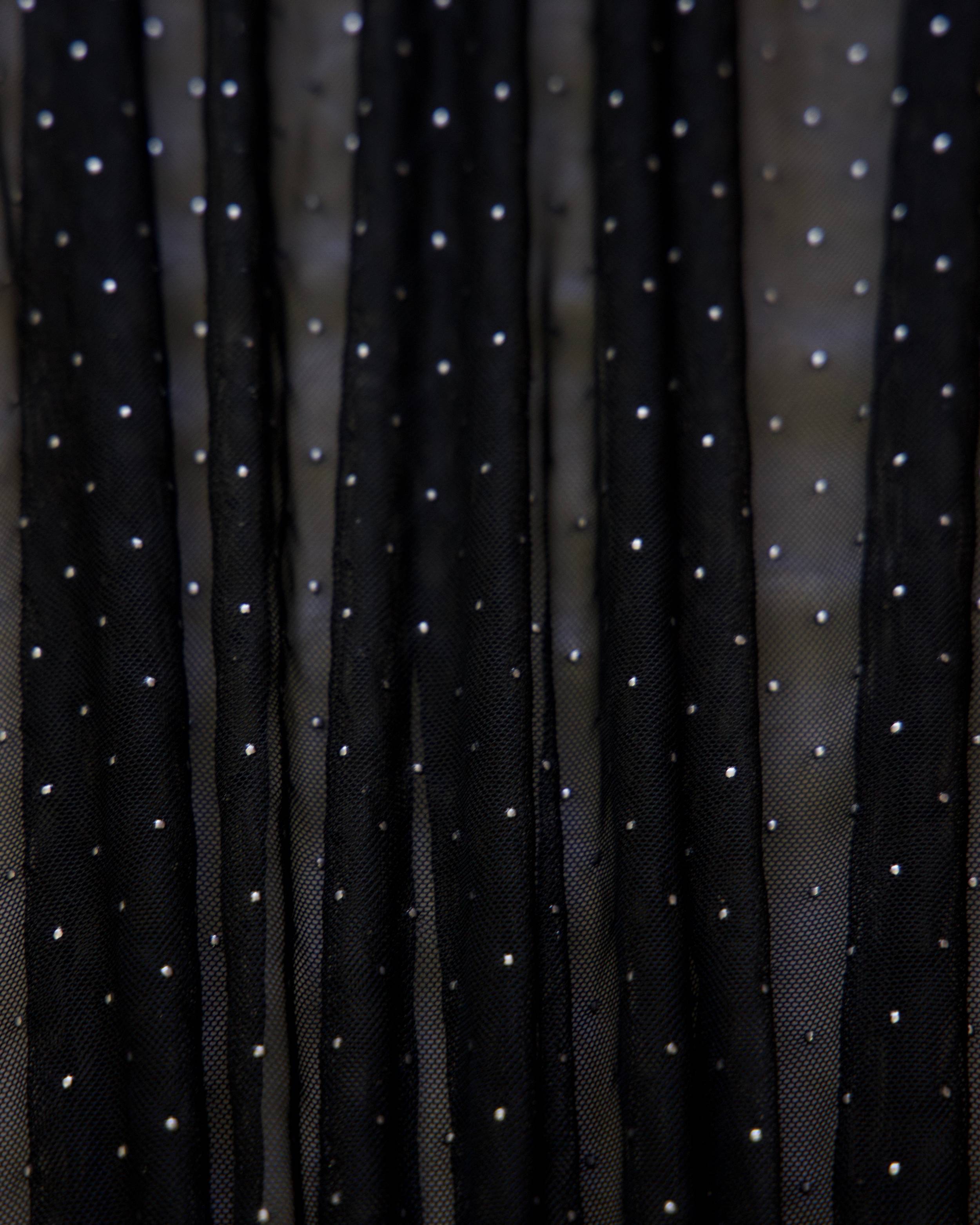 Black & Silver Micro Stud Mesh, Rhinestone Mesh Fabric, Stretch Mesh Fabric, Studded Mesh, Crystal Mesh Fabric, Sparkle Mesh, Sheer Stretch Mesh, Bling Mesh Fabric