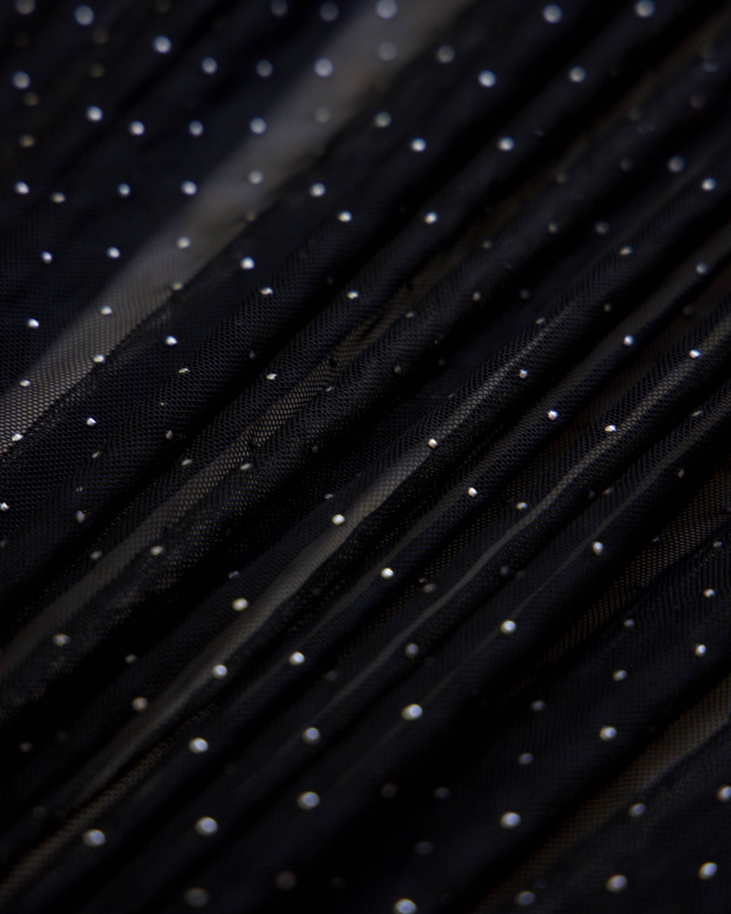 Black & Silver Micro Stud Mesh, Rhinestone Mesh Fabric, Stretch Mesh Fabric, Studded Mesh, Crystal Mesh Fabric, Sparkle Mesh, Sheer Stretch Mesh, Bling Mesh Fabric