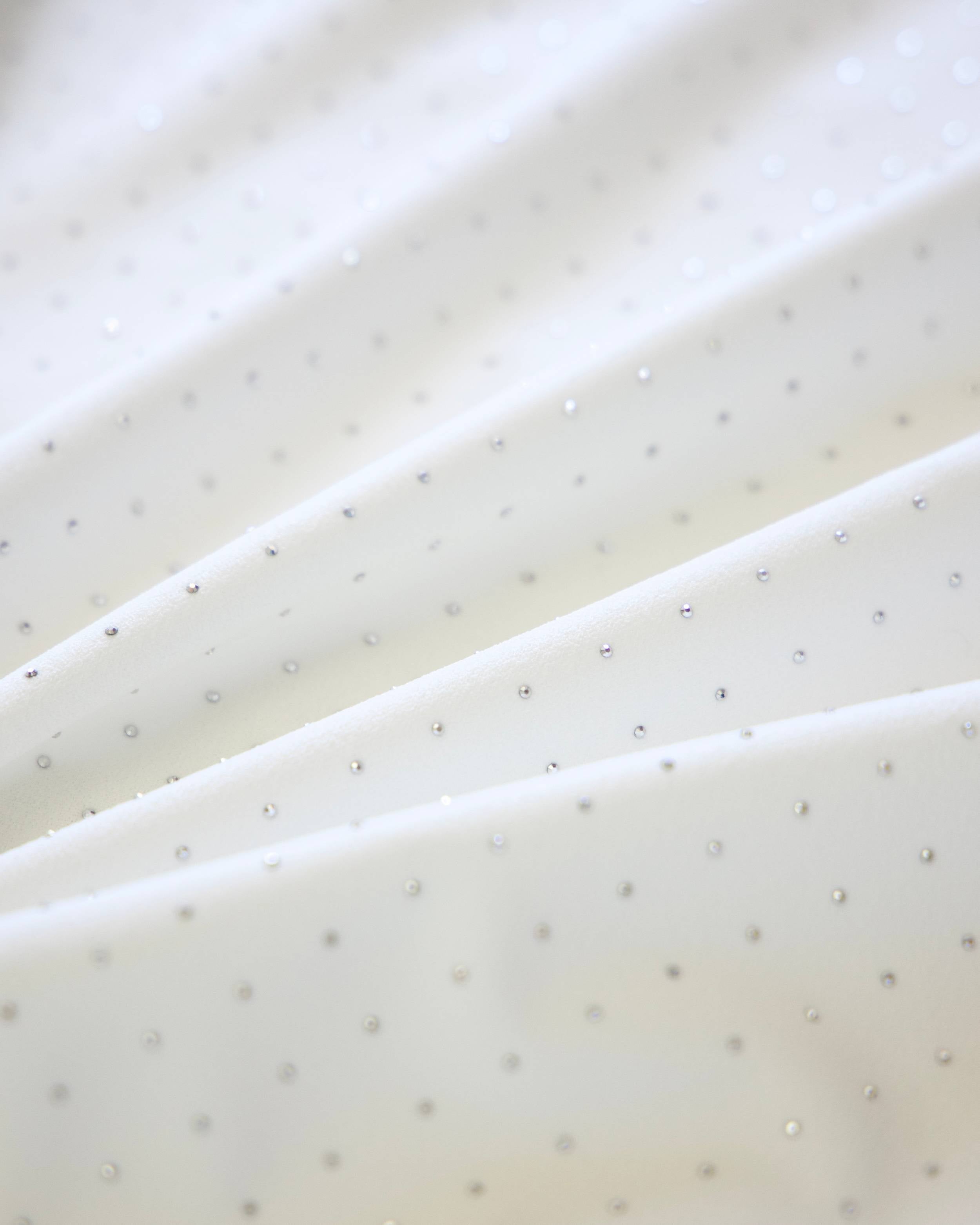 White Stardust Rhinestone Stretch Crepe, Kiki Sewing Store, Kiki Luxury Fabric, Cheap Fabric Store, Kiki Textiles, Kiki Textile by the Yard, Kiki Textile USA