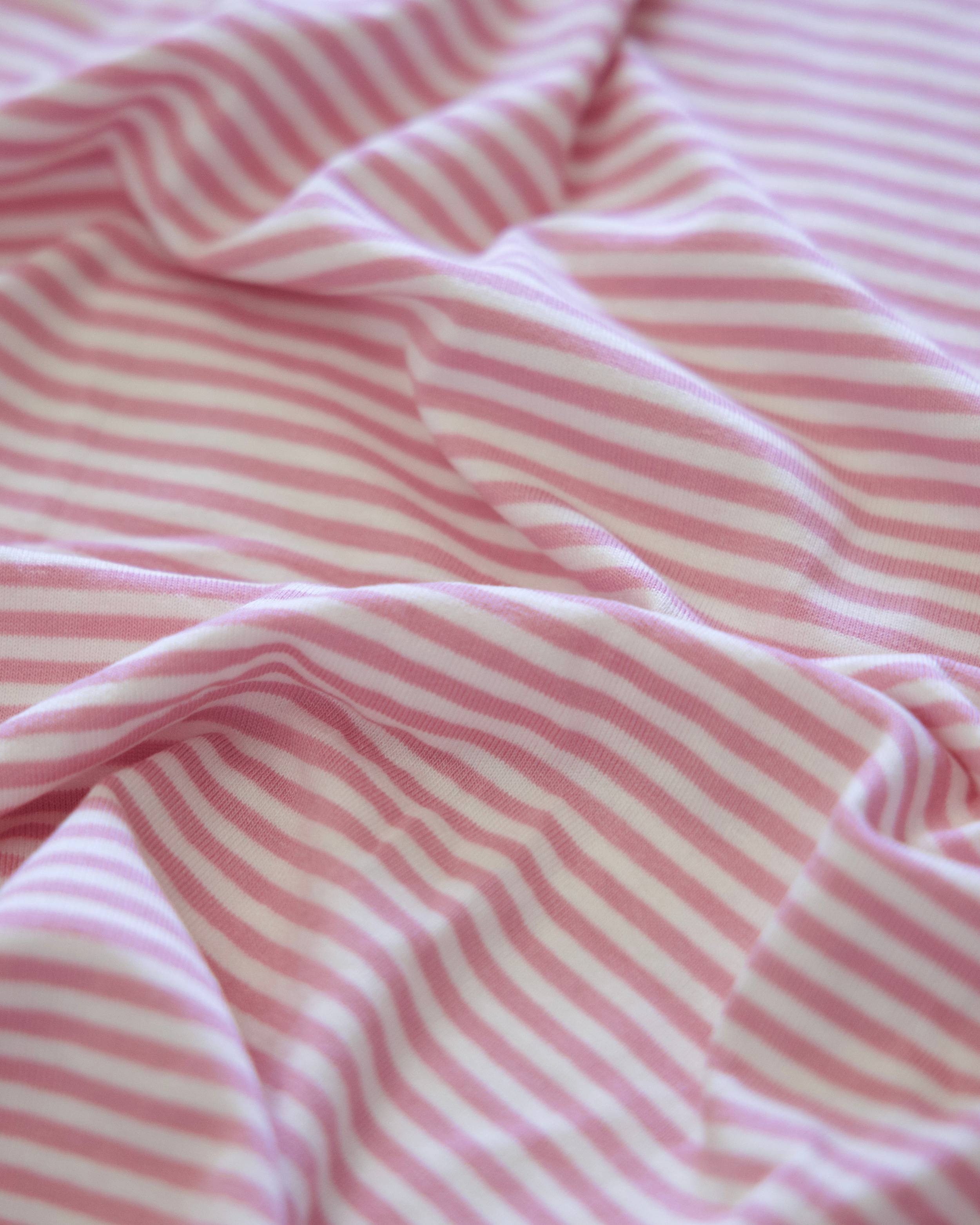 Pink Everyday Stripe Jersey Knit, Striped Knit Fabric, Rayon Jersey Fabric, Stretch Jersey Knit, 4 Way Stretch Knit, Soft Jersey Fabric, Striped Apparel Fabric, Rayon Spandex Knit, Lightweight Jersey Fabric