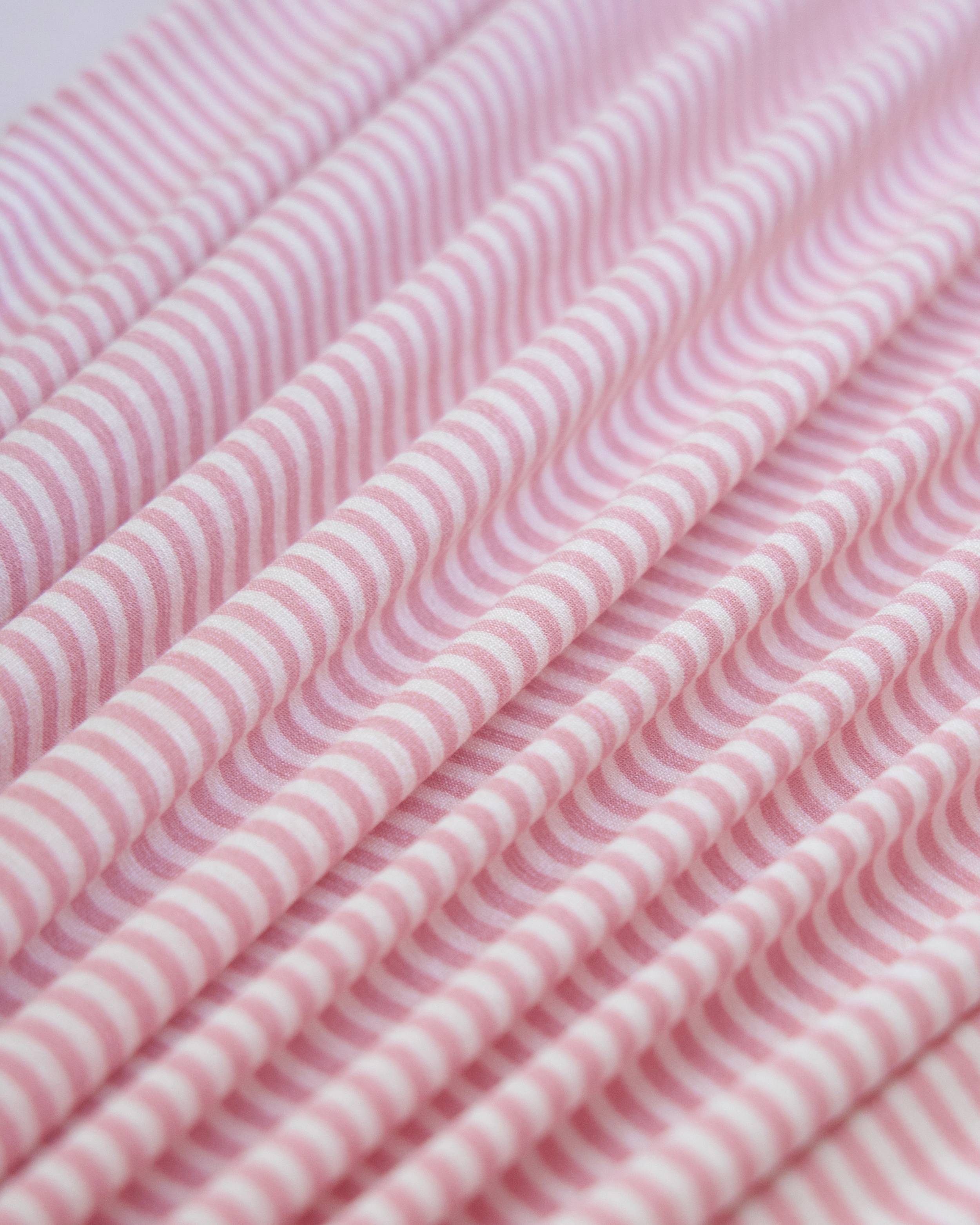 Pink Everyday Stripe Jersey Knit, Striped Knit Fabric, Rayon Jersey Fabric, Stretch Jersey Knit, 4 Way Stretch Knit, Soft Jersey Fabric, Striped Apparel Fabric, Rayon Spandex Knit, Lightweight Jersey Fabric