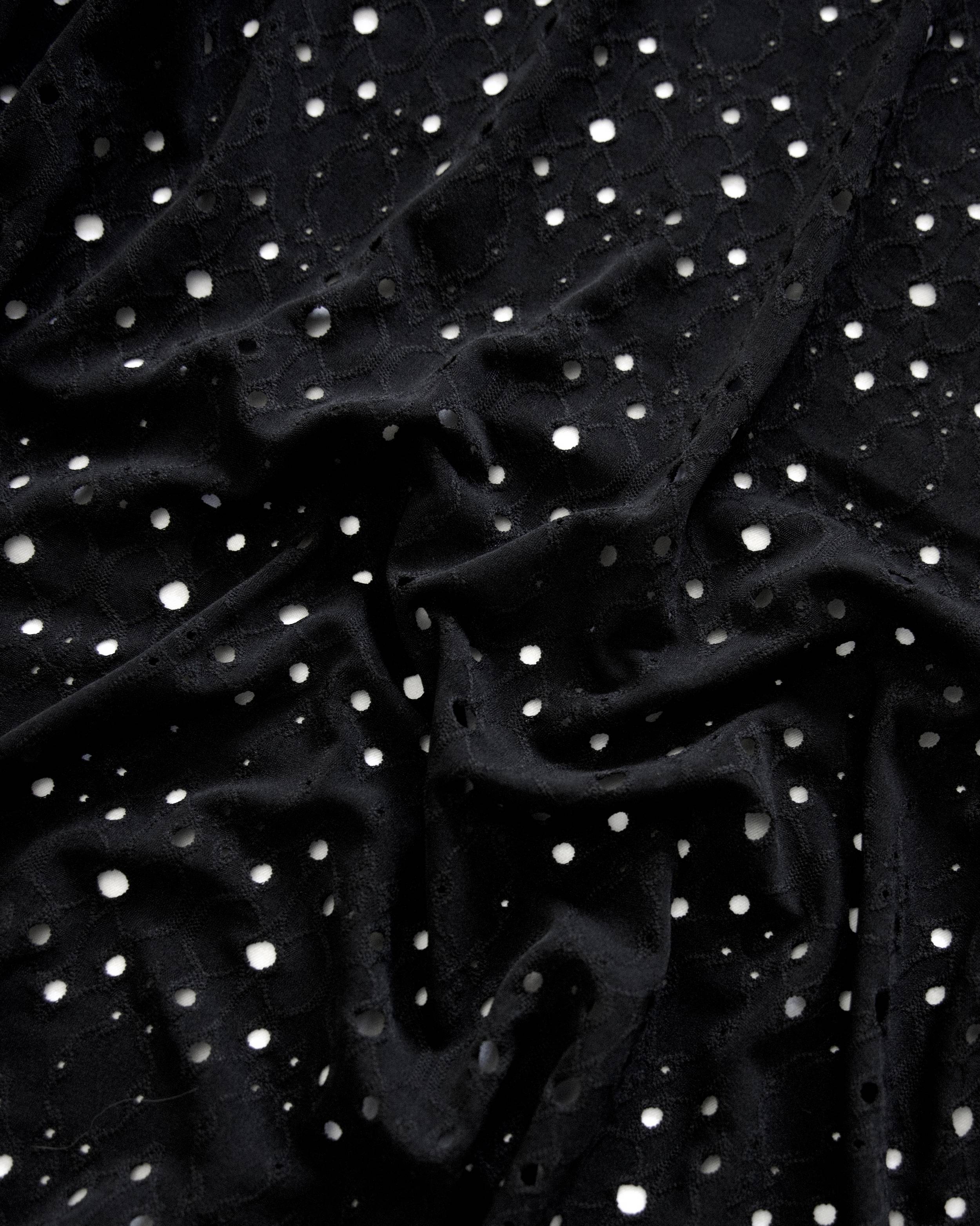 Black 4 Way Stretch Eyelet Jacquard Knit, Kiki Sewing Store, Kiki Luxury Fabric, Cheap Fabric Store, Kiki Textiles, Kiki Textile by the Yard, Kiki Textile USA