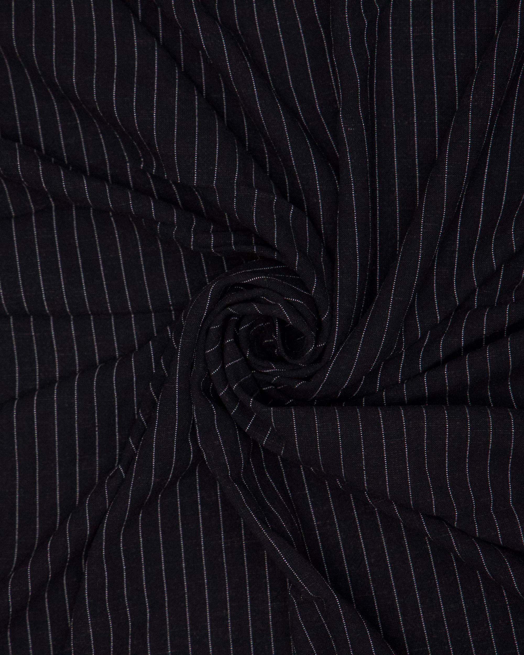 Black Resort Pinstripe Linen Blend, Pinstripe Fabric, Resort Wear Fabric, Linen Rayon Blend, Striped Linen Fabric, Tailored Fabric, Lightweight Suiting Fabric, Breathable Linen Fabric