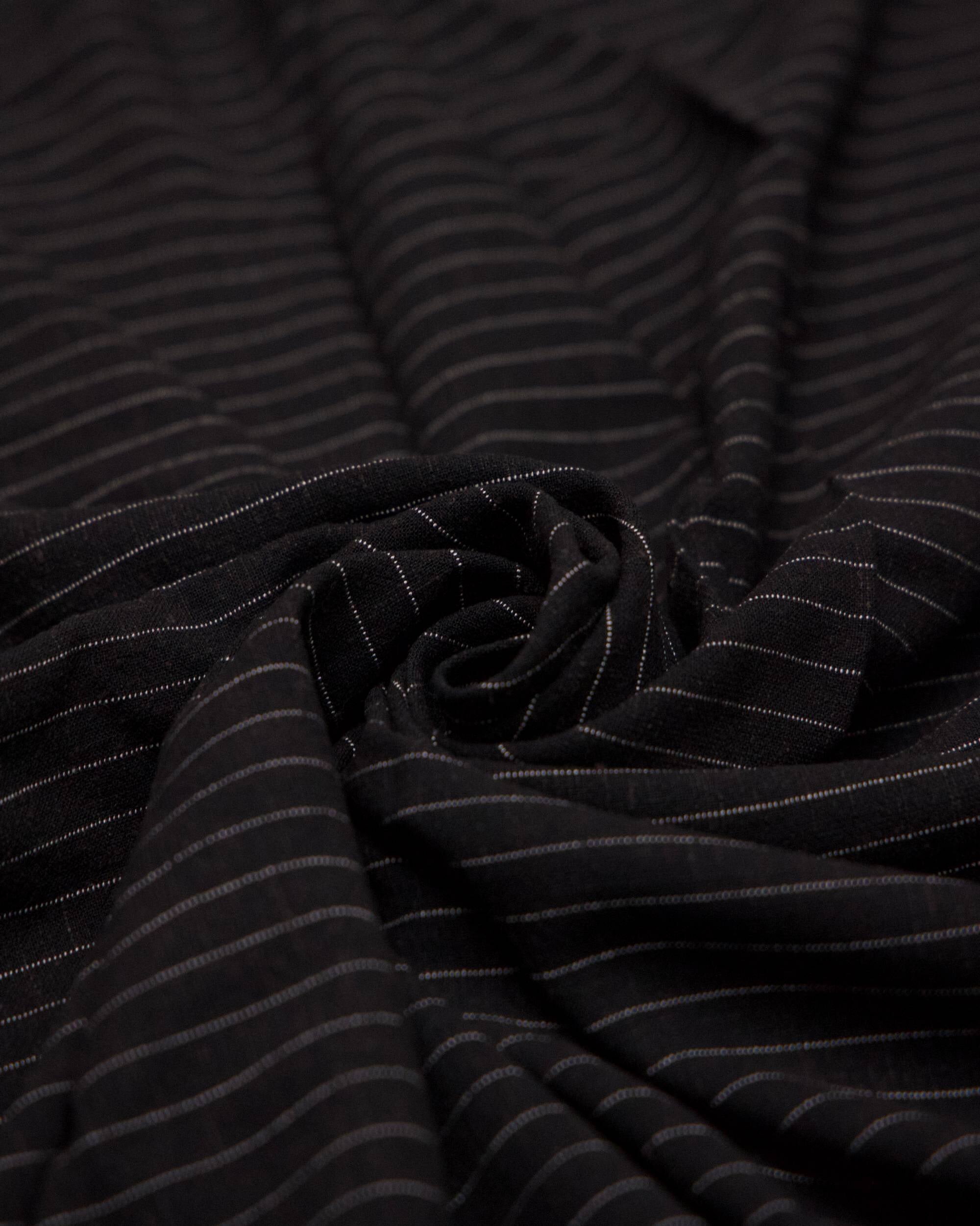 Black Resort Pinstripe Linen Blend, Kiki Sewing Store, Kiki Luxury Fabric, Cheap Fabric Store, Kiki Textiles, Kiki Textile by the Yard, Kiki Textile USA