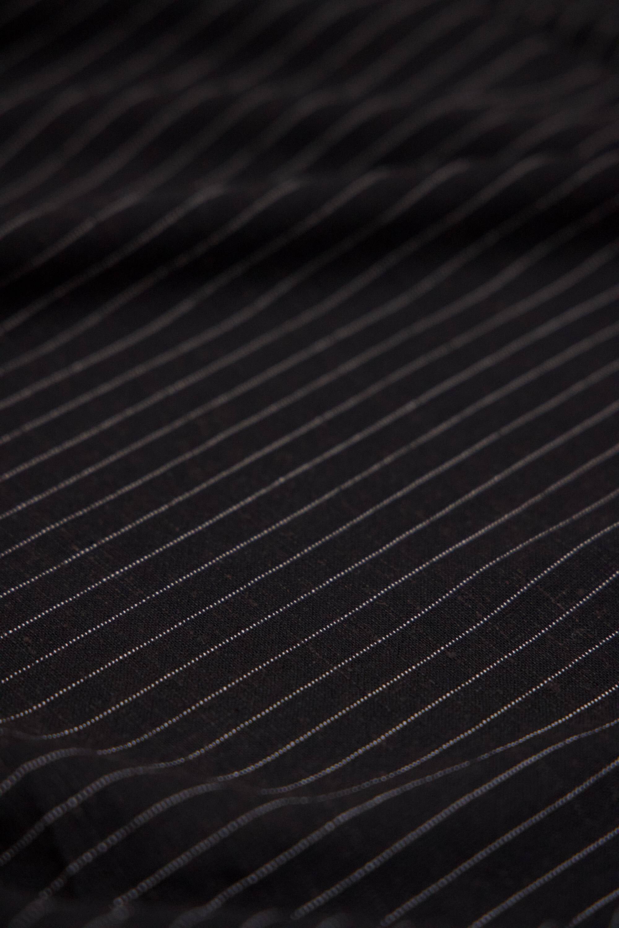 Black Resort Pinstripe Linen Blend, Pinstripe Fabric, Resort Wear Fabric, Linen Rayon Blend, Striped Linen Fabric, Tailored Fabric, Lightweight Suiting Fabric, Breathable Linen Fabric