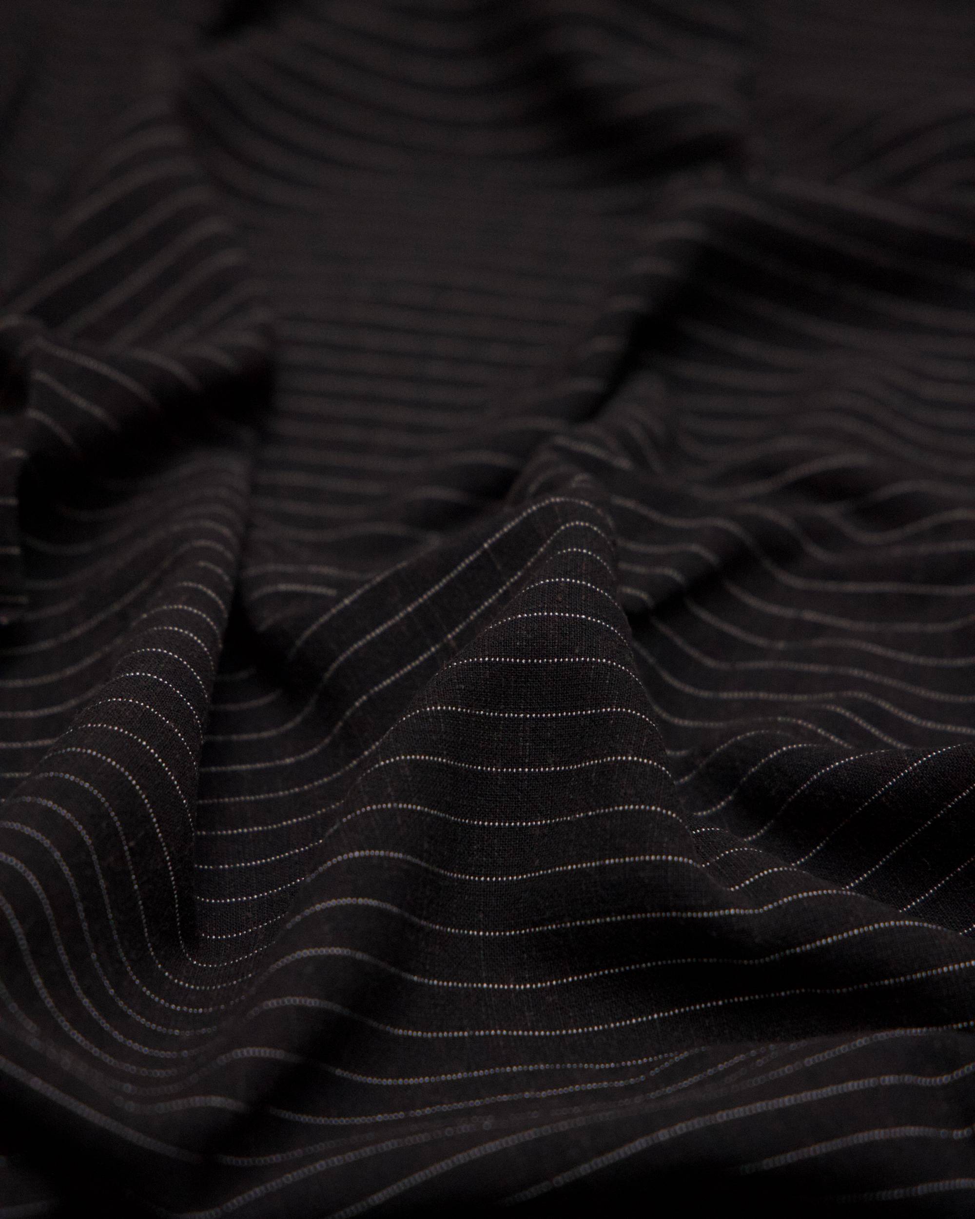 Black Resort Pinstripe Linen Blend, Kiki Sewing Store, Kiki Luxury Fabric, Cheap Fabric Store, Kiki Textiles, Kiki Textile by the Yard, Kiki Textile USA
