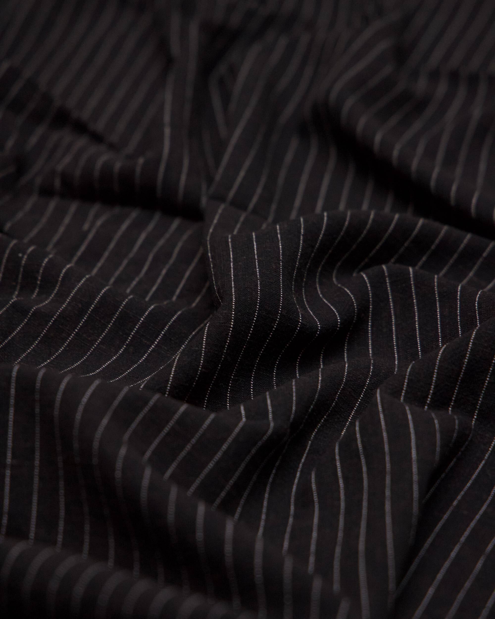 Black Resort Pinstripe Linen Blend, Kiki Sewing Store, Kiki Luxury Fabric, Cheap Fabric Store, Kiki Textiles, Kiki Textile by the Yard, Kiki Textile USA