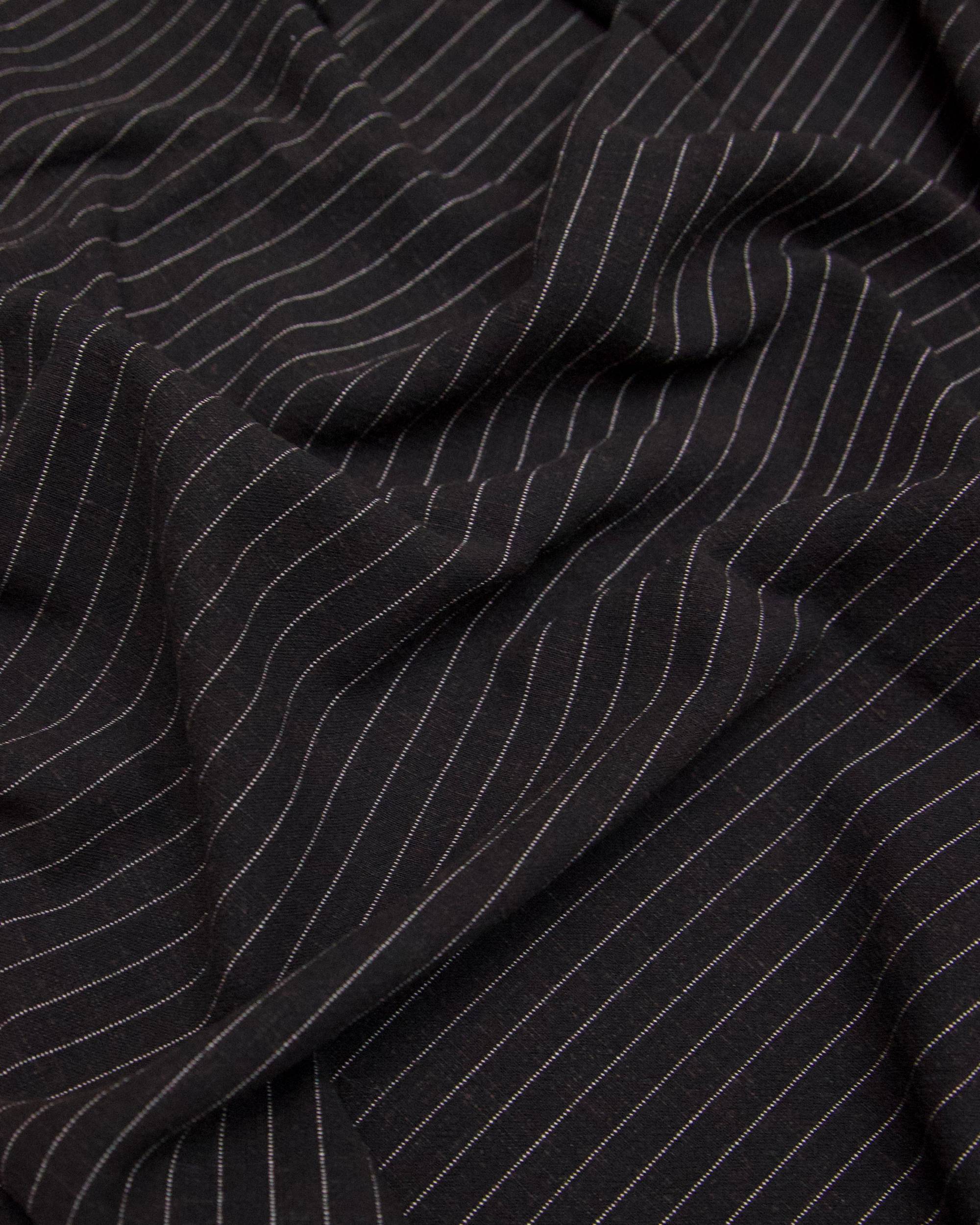 Black Resort Pinstripe Linen Blend, Pinstripe Fabric, Resort Wear Fabric, Linen Rayon Blend, Striped Linen Fabric, Tailored Fabric, Lightweight Suiting Fabric, Breathable Linen Fabric