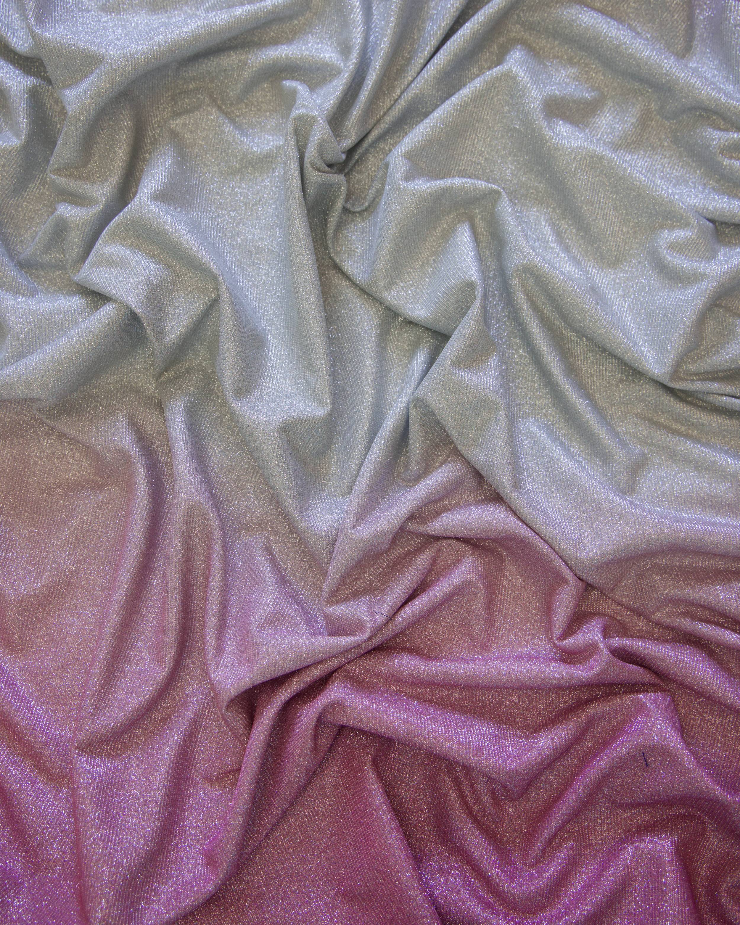 Pink Ombre Stretch Metallic Lurex, Glittery Fabric, Stretch Metallic Lurex, Sparkle Fabric, Lurex Fabric for Sale, All Way Stretch Lurex, Lurex for Leggings