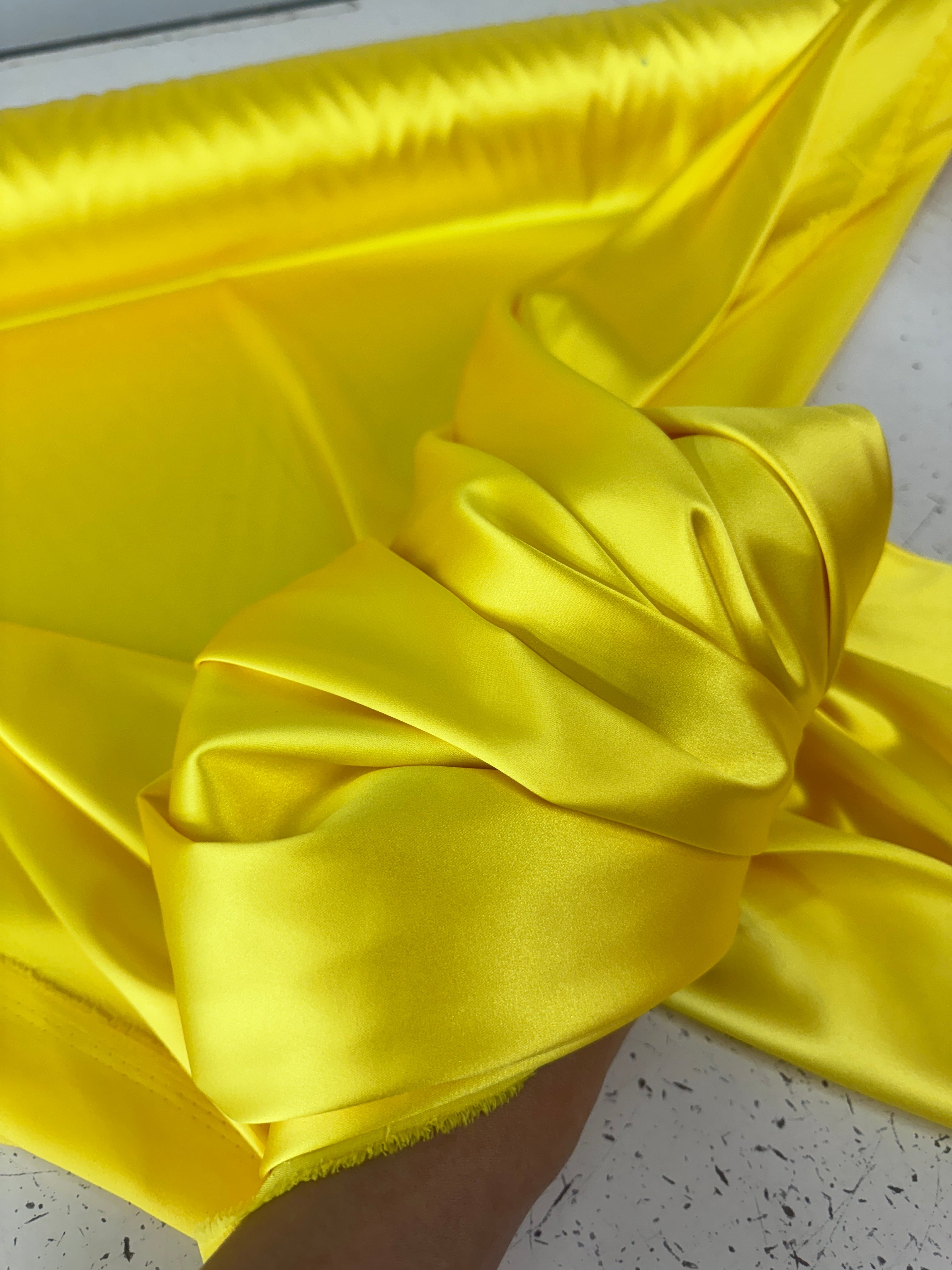 Yellow Stretch Crepe Back Satin