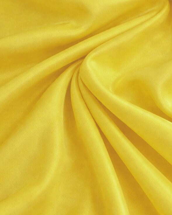 Premium Essential Yellow Pongee Lining, Pongee Fabric by the Yard, Lightweight Lining Fabric, Dress Lining Fabric, Blazer Lining Fabric, Skirt Lining Fabric