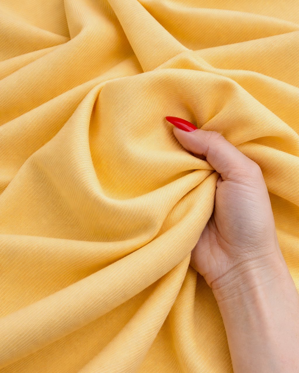 Banana Yellow Denim Look Stretch Twill