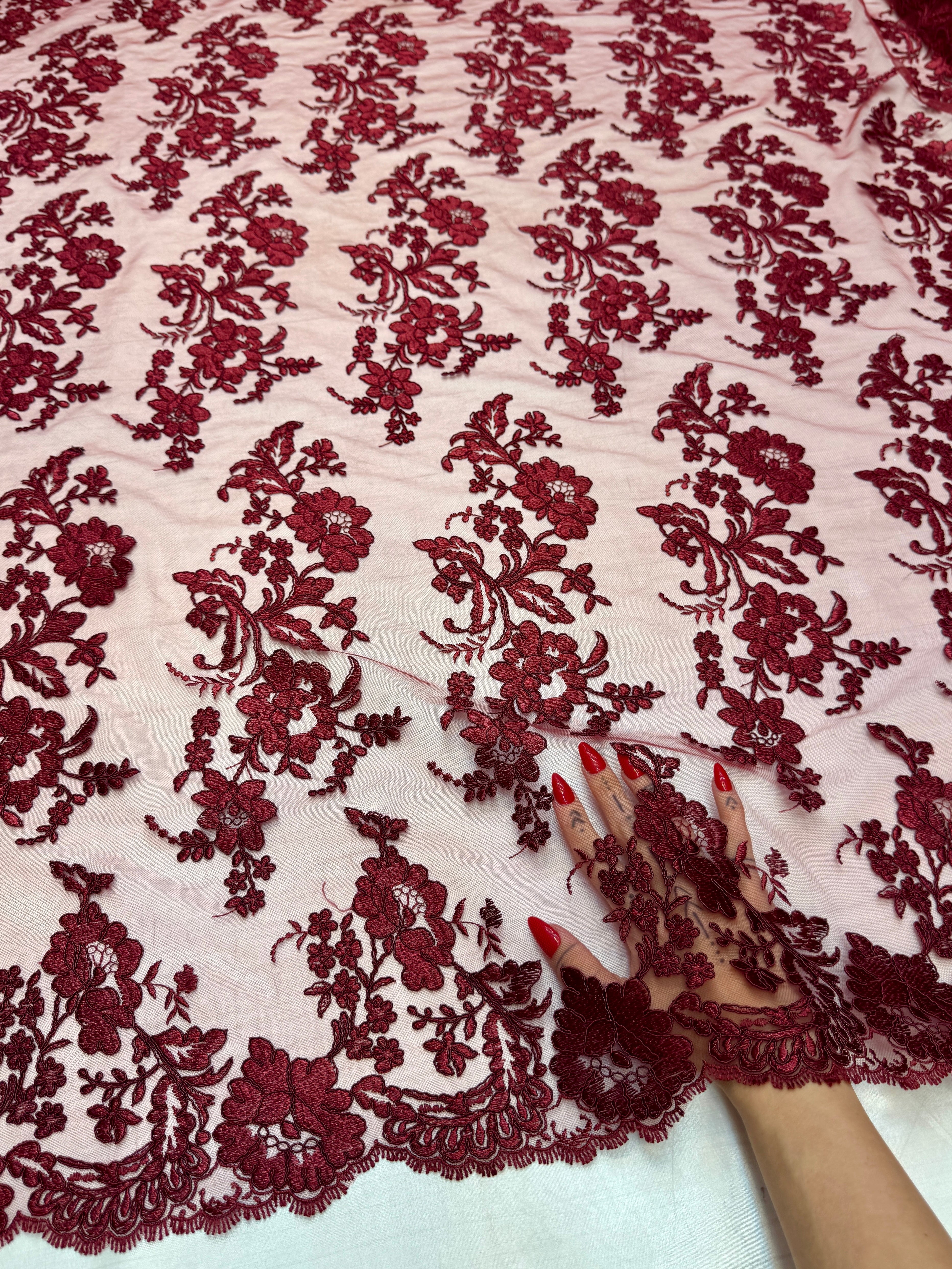 Romantic Bloom Embroidered Mesh Lace