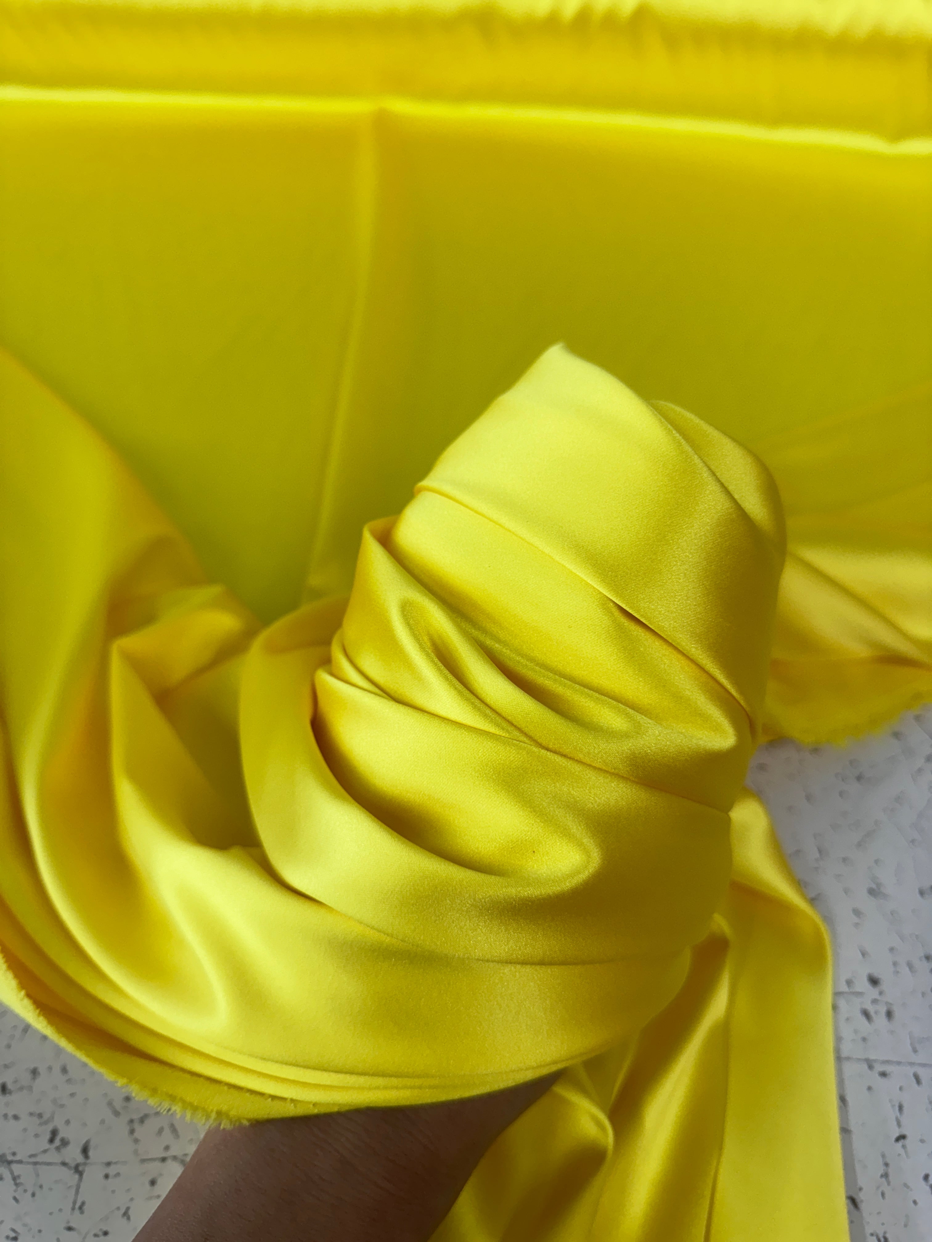 Yellow Stretch Crepe Back Satin