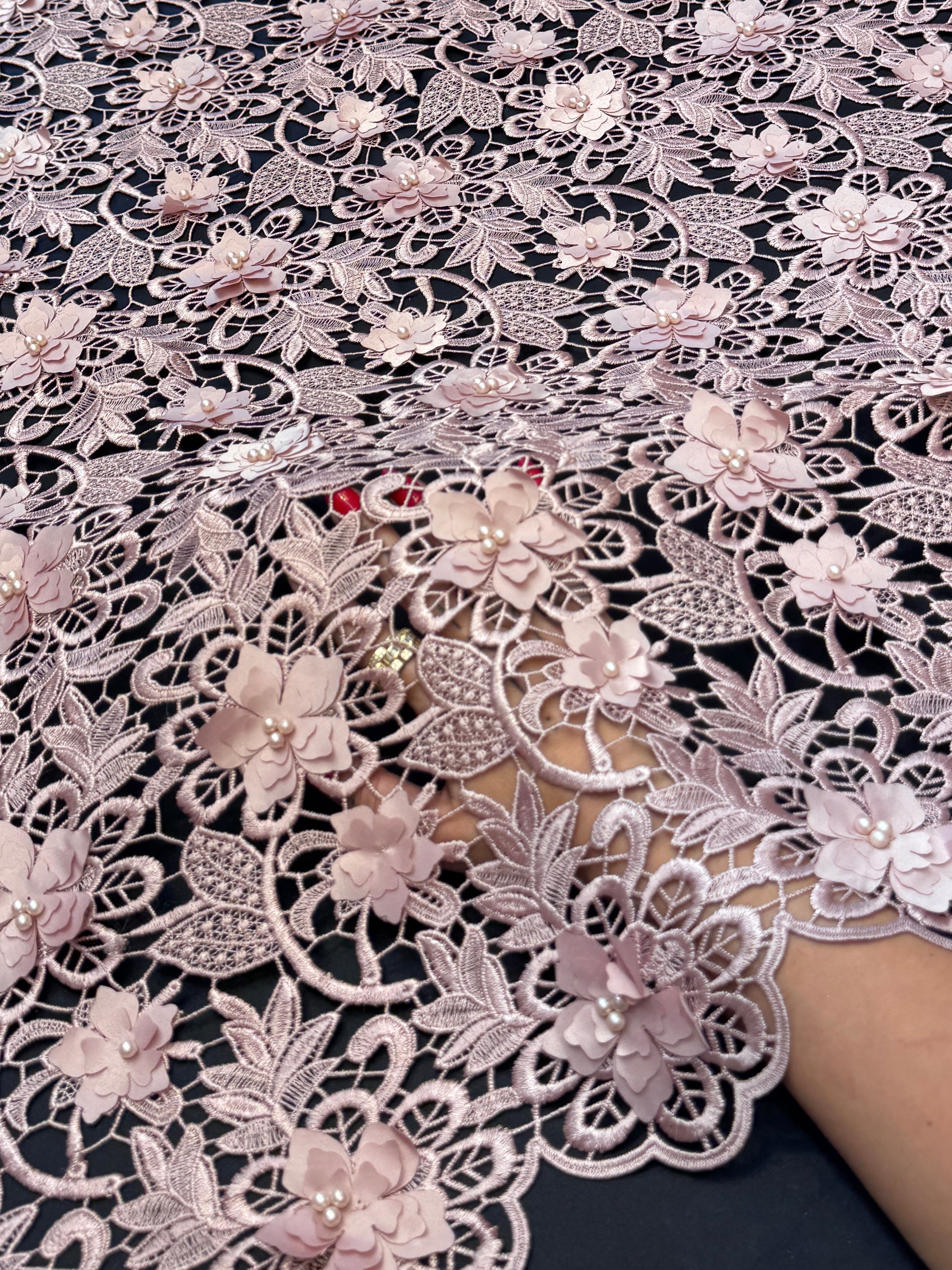 3D Blossom Beaded Embroidered Lace