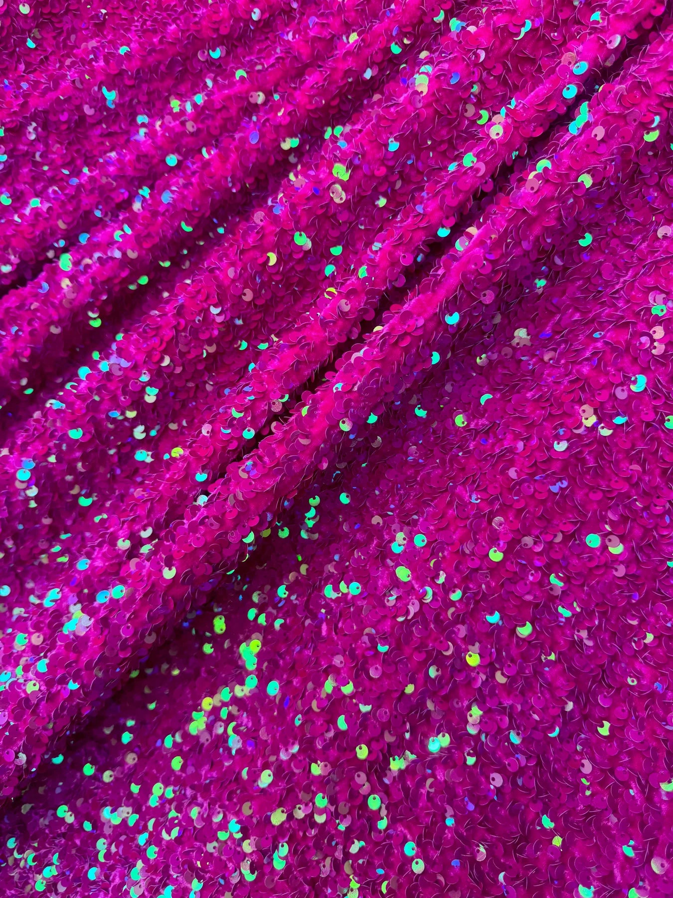 Iridescent Sequin on Velvet