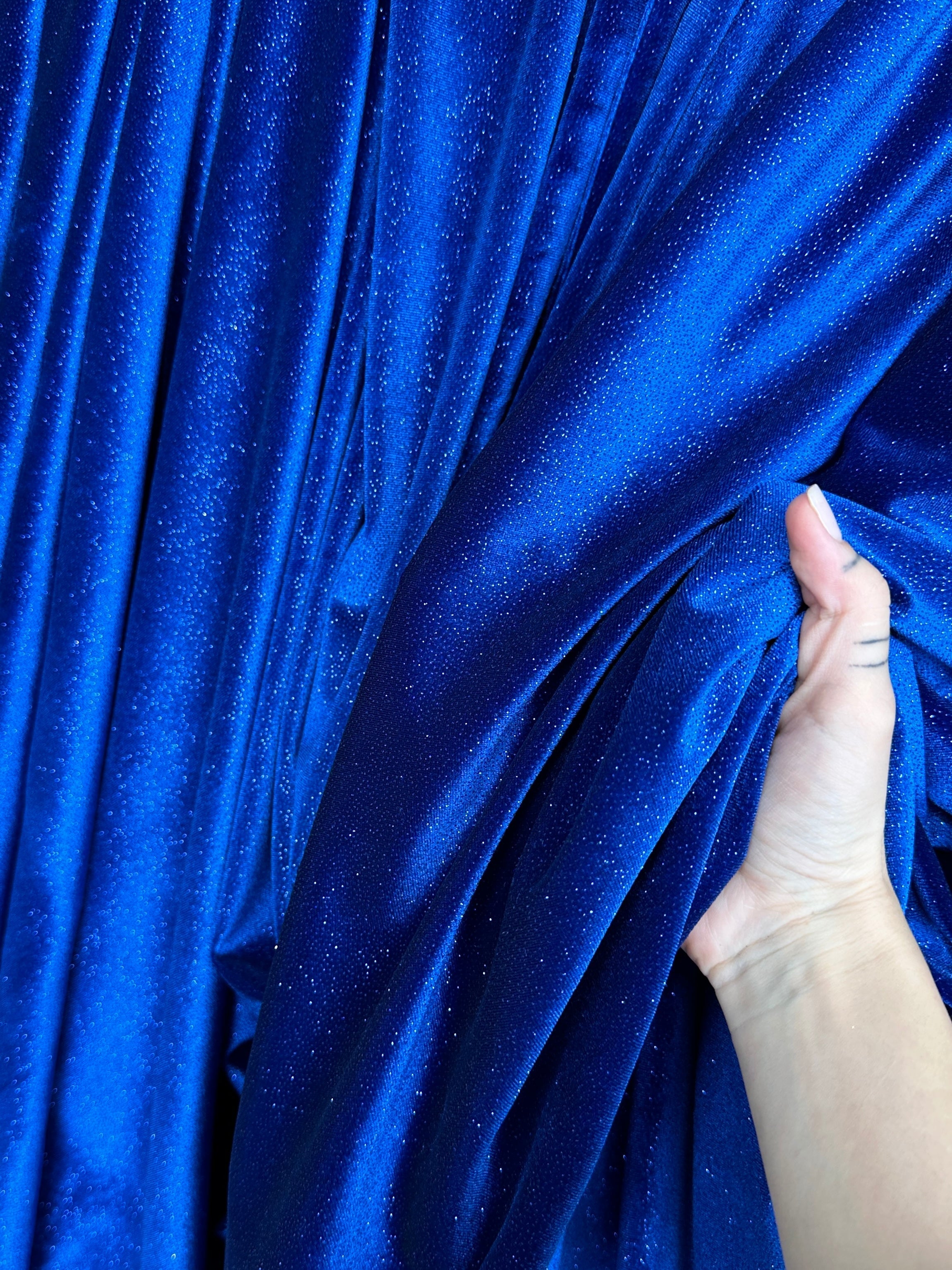 Royal Blue Glitter Velvet, dark blue glitter velvet, light blue glitter velvet, glitter velvet on discount, glitter velvet on sale, glitter velvet for woman, glitter velvet for bride, premium glitter velvet, buy glitter velvet online