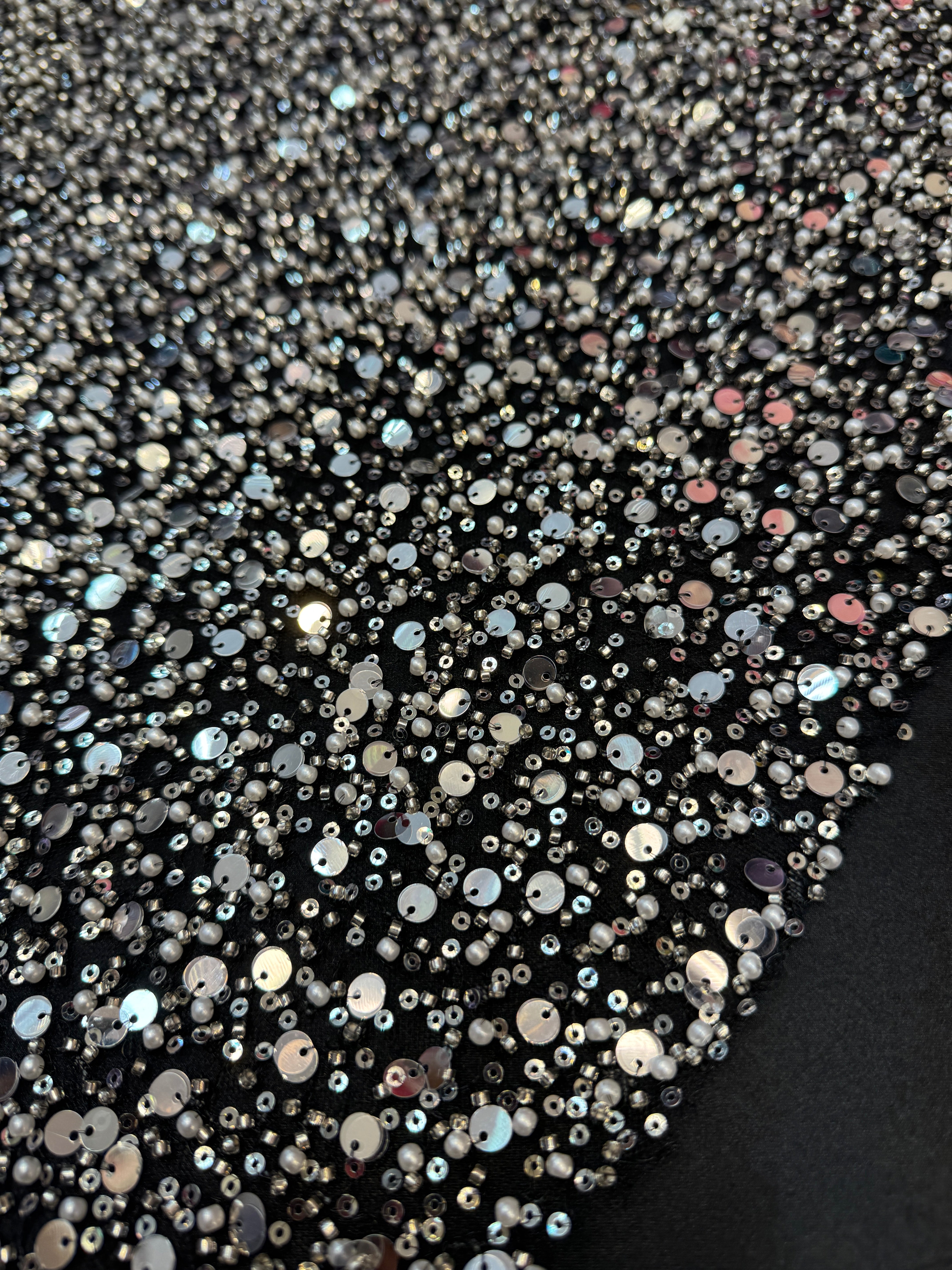 Silver Beaded Sequin Pearl Embroidered Mesh Lace, Kiki Sewing Store, Kiki Luxury Fabric, Cheap Fabric Store, Kiki Textiles, Kiki Textile by the Yard, Kiki Textile USA