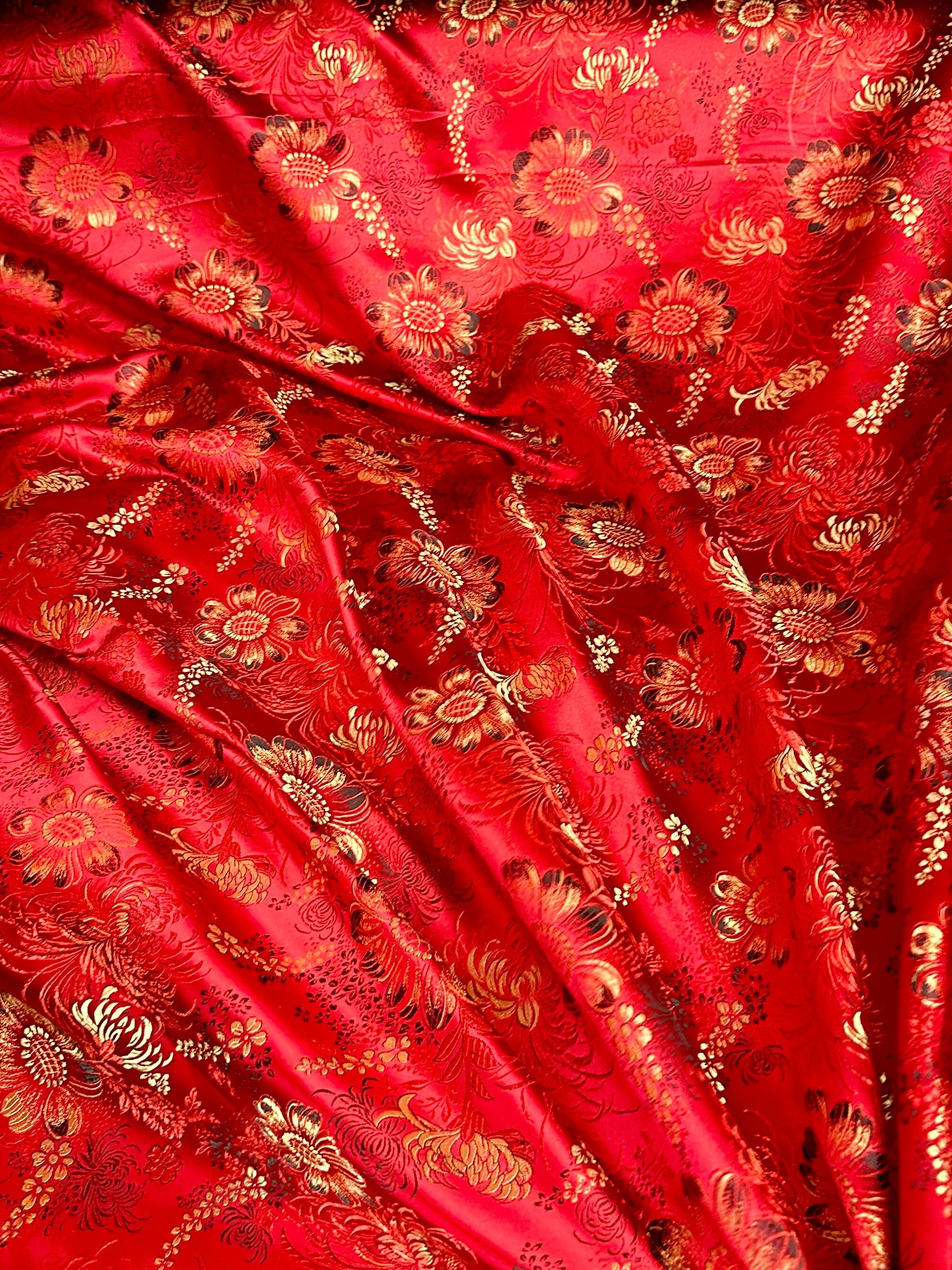 Red Chinese Embroidery Brocade, Embroidery Brocade for woman, Embroidery Brocade for bride, Embroidery Brocade in low price, dark red Embroidery Brocade, light red Embroidery Brocade, Embroidery Brocade on sale, traditional Embroidery Brocade 