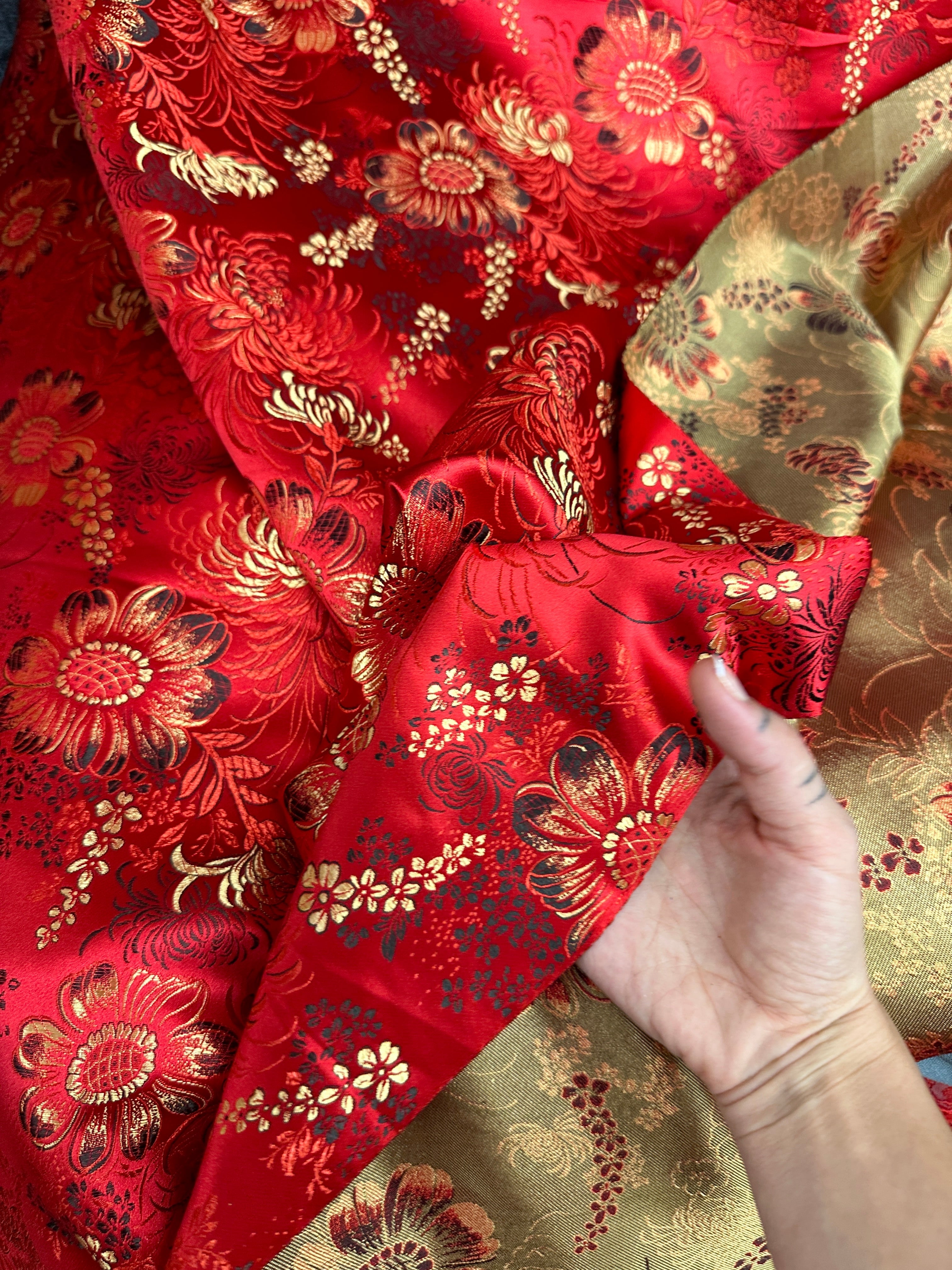 Red Chinese Embroidery Brocade, Embroidery Brocade for woman, Embroidery Brocade for bride, Embroidery Brocade in low price, dark red Embroidery Brocade, light red Embroidery Brocade, Embroidery Brocade on sale, traditional Embroidery Brocade 