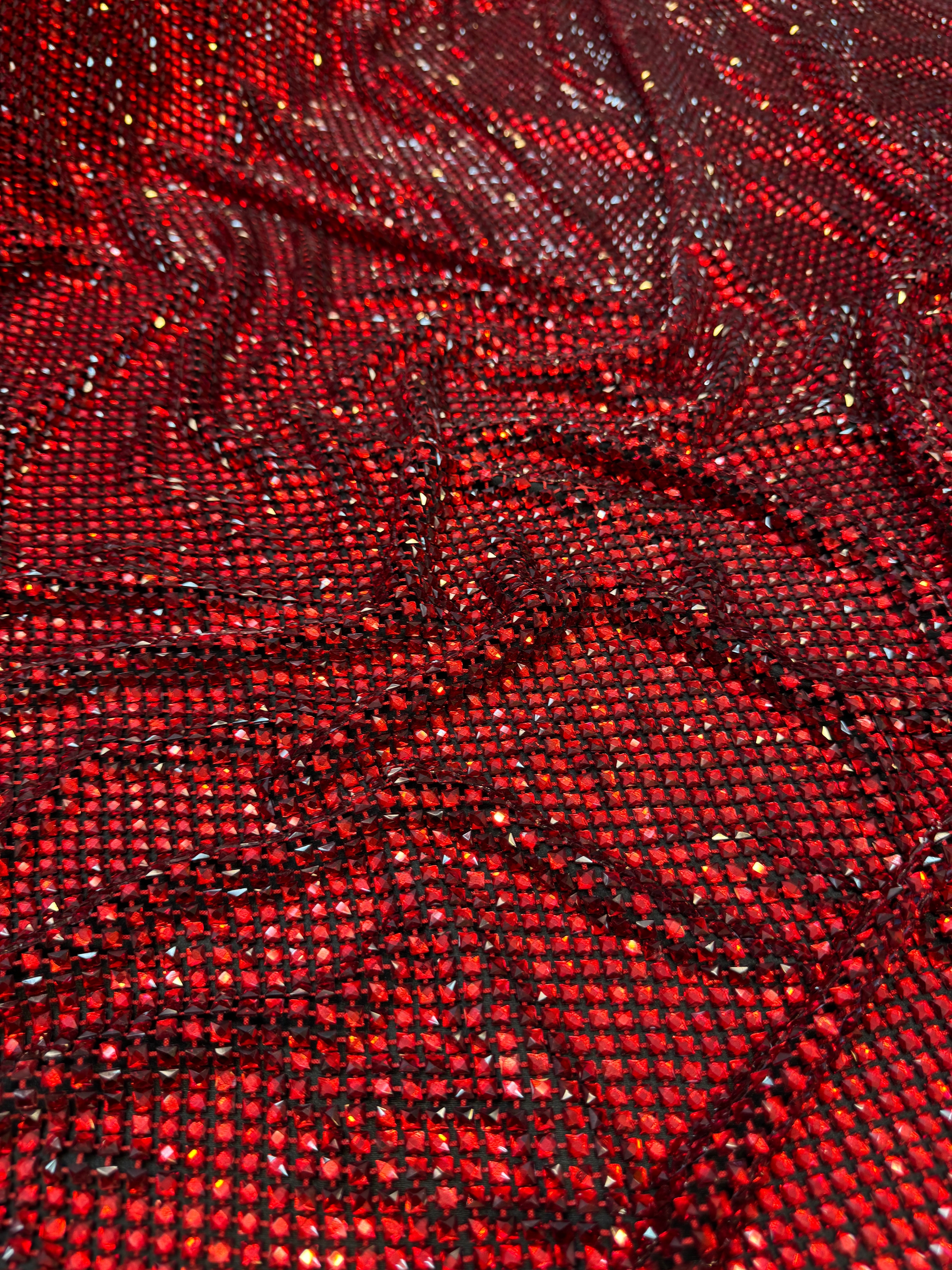 Red Luxury Rhinestone Mesh, Kiki Sewing Store, Kiki Luxury Fabric, Cheap Fabric Store, Kiki Textiles, Kiki Textile by the Yard, Kiki Textile USA