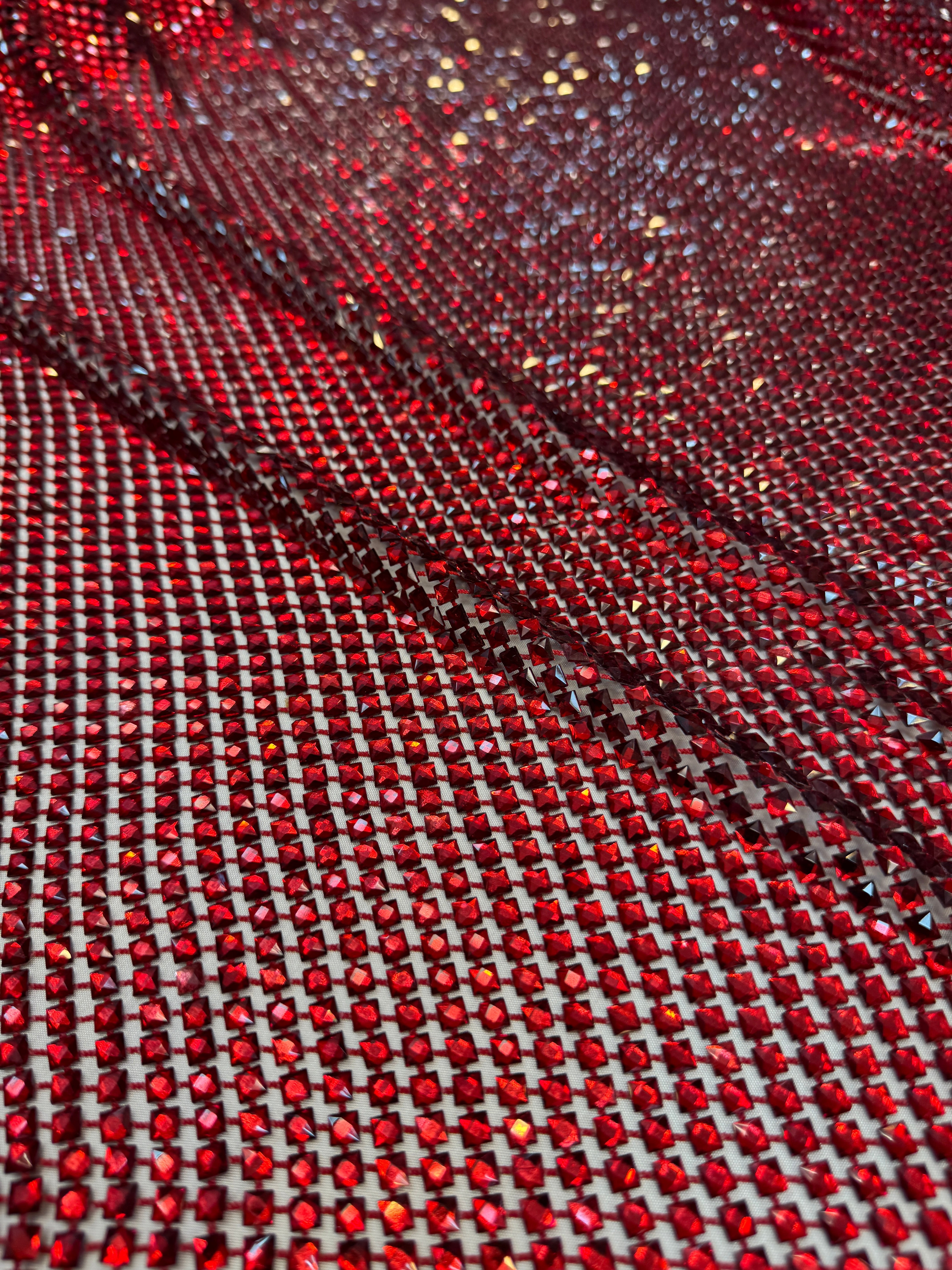 Red Luxury Rhinestone Mesh, Kiki Sewing Store, Kiki Luxury Fabric, Cheap Fabric Store, Kiki Textiles, Kiki Textile by the Yard, Kiki Textile USA