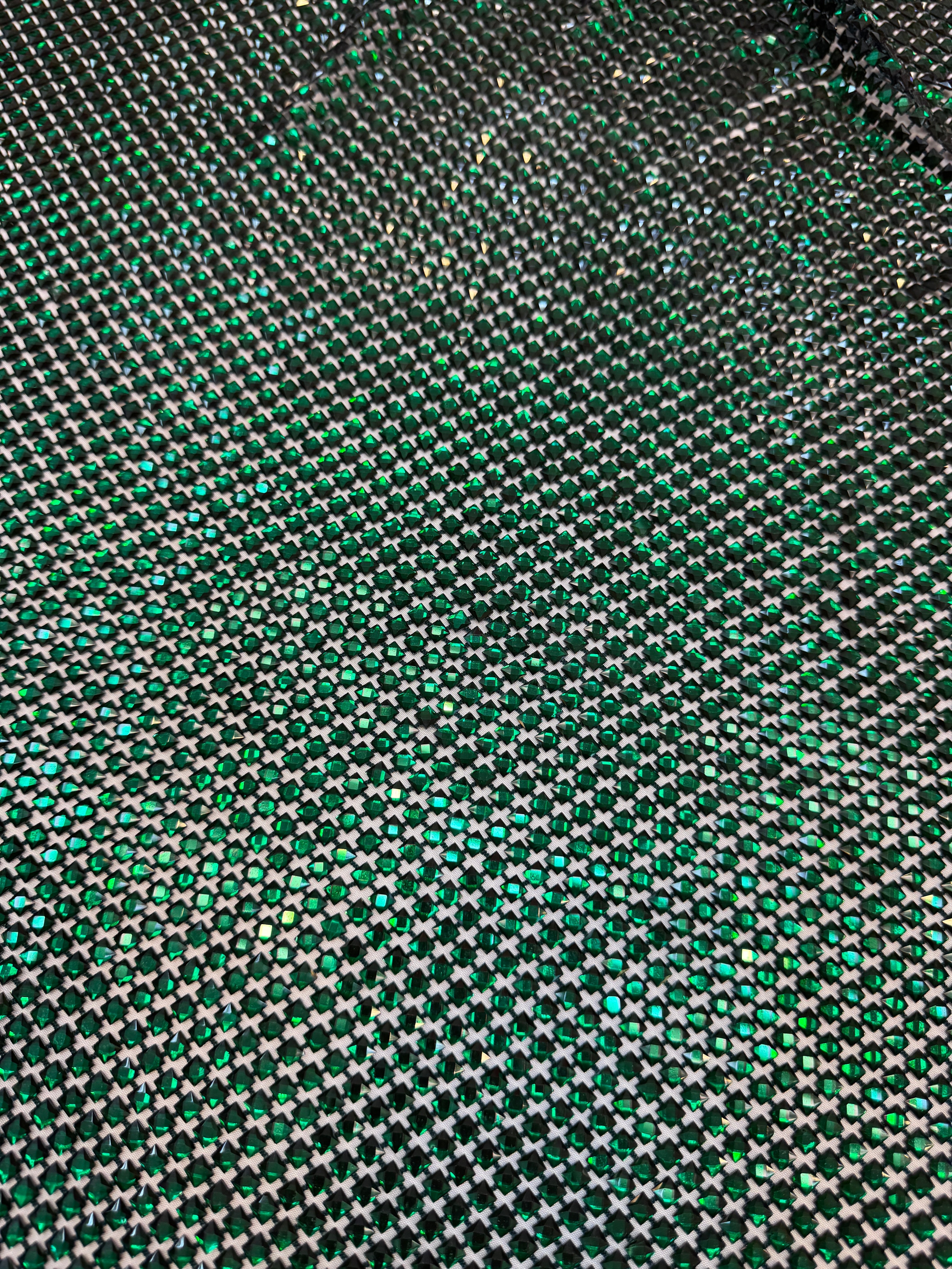 Emerald Green Luxury Rhinestone Mesh, Rhinestone Mesh Fabric, Crystal Mesh Fabric, Beaded Mesh Fabric, Embellished Mesh Fabric, Sequin Mesh Fabric, Sparkle Mesh Fabric