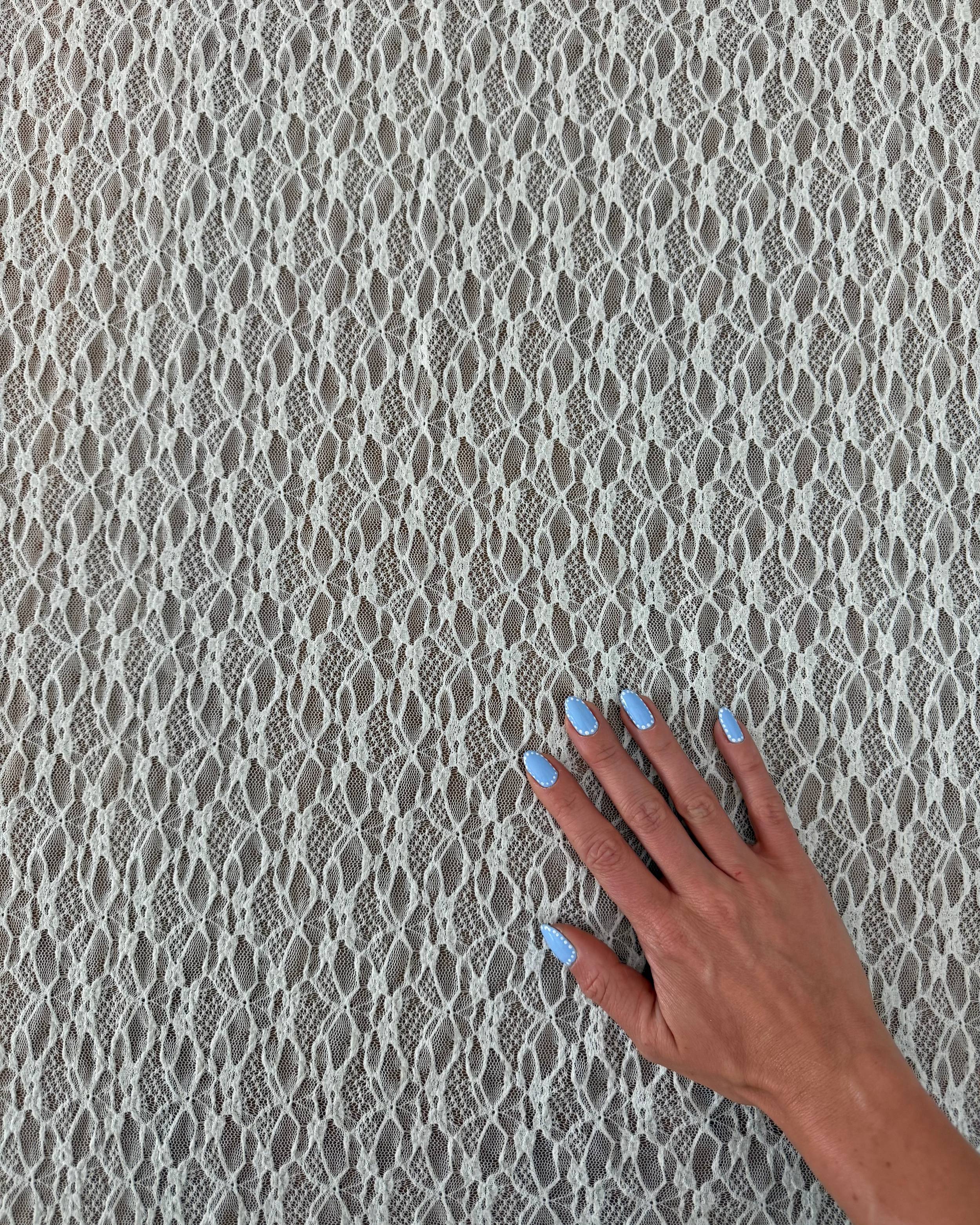 Ivory Whisper Vine Stretch Chantilly Lace Mesh, Kiki Sewing Store, Kiki Luxury Fabric, Cheap Fabric Store, Kiki Textiles, Kiki Textile by the Yard, Kiki Textile USA