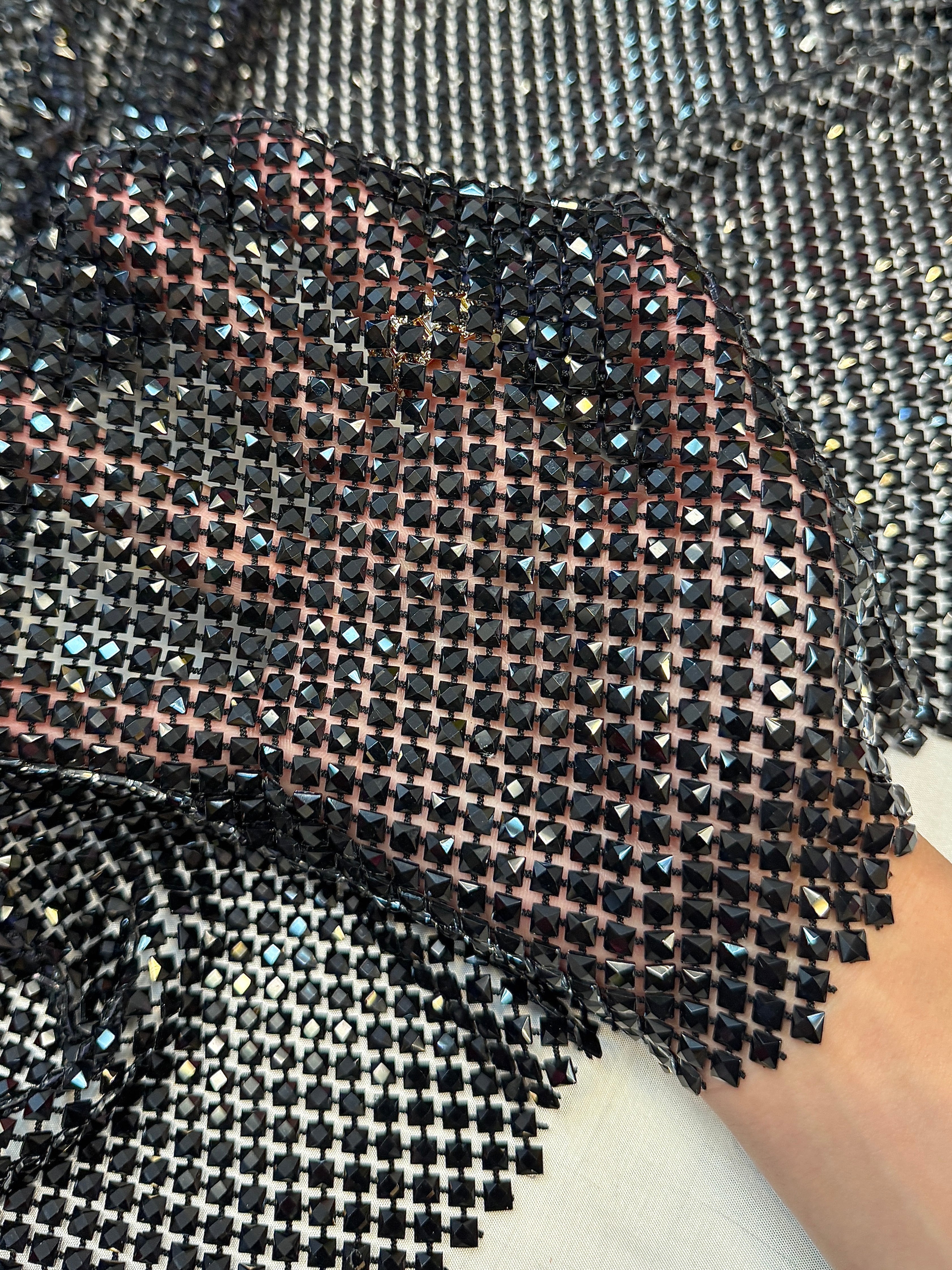 Black Luxury Rhinestone Mesh, Kiki Sewing Store, Luxury Fabric, Cheap Fabric Store, Kiki Textiles, Textile by the Yard, Los Angeles Fabrics