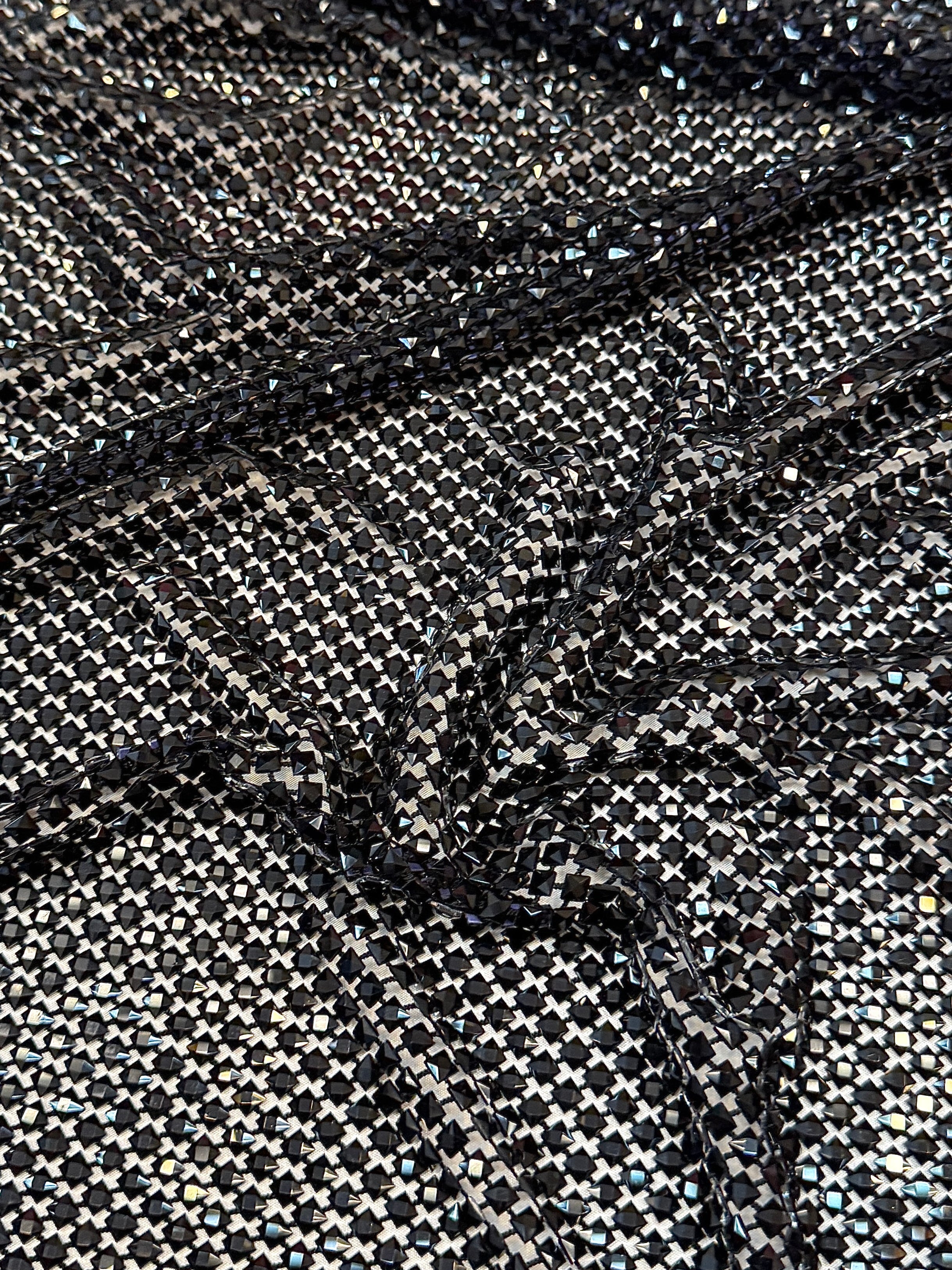 Black Luxury Rhinestone Mesh, Kiki Sewing Store, Luxury Fabric, Cheap Fabric Store, Kiki Textiles, Textile by the Yard, Los Angeles Fabrics