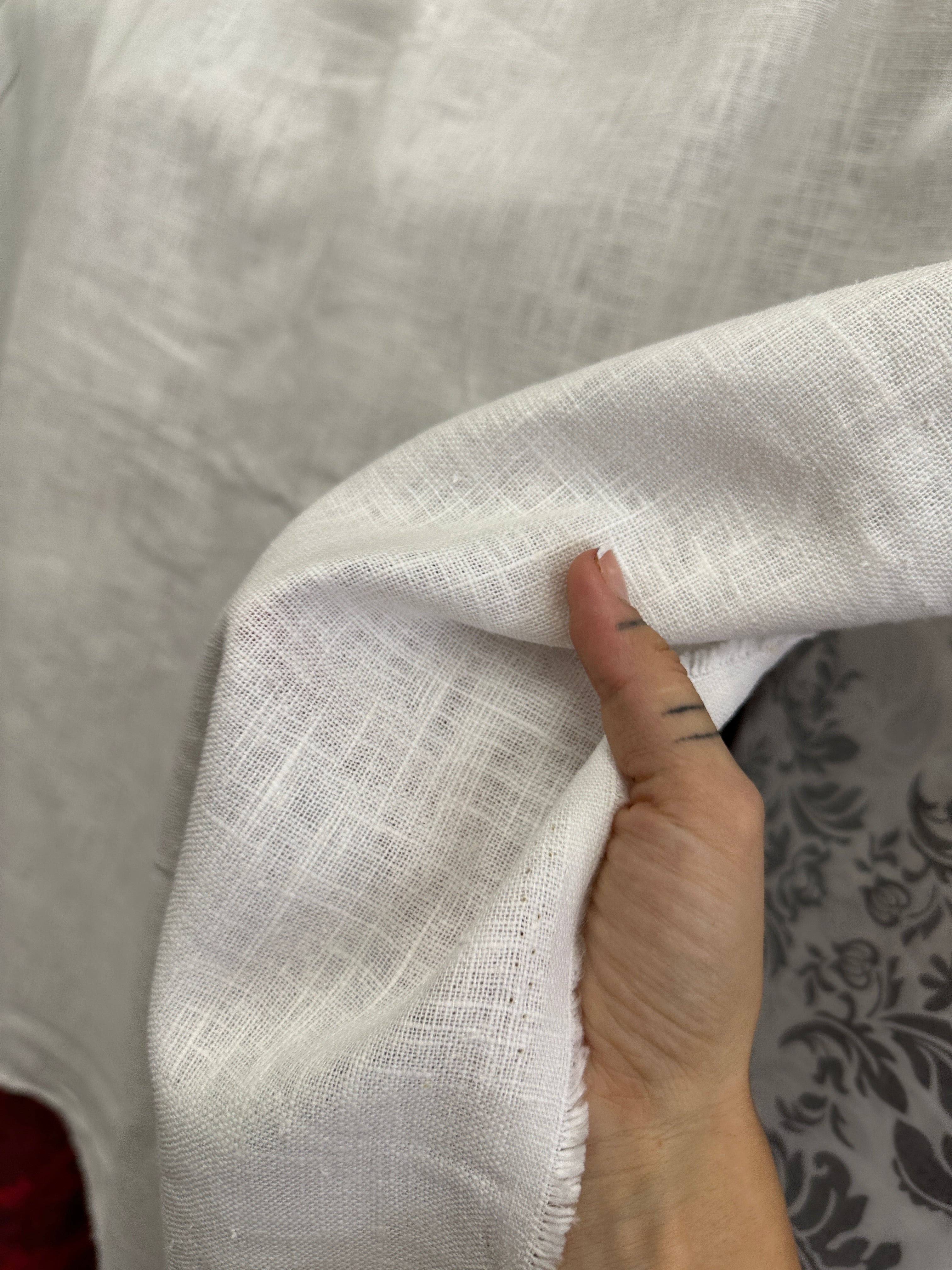 Eggshell Natural Linen, white linen, off white linen, textured linen, linen for woman, linen for shirts, linen for chair cover, premium linen, linen in low price, kikitextile linen