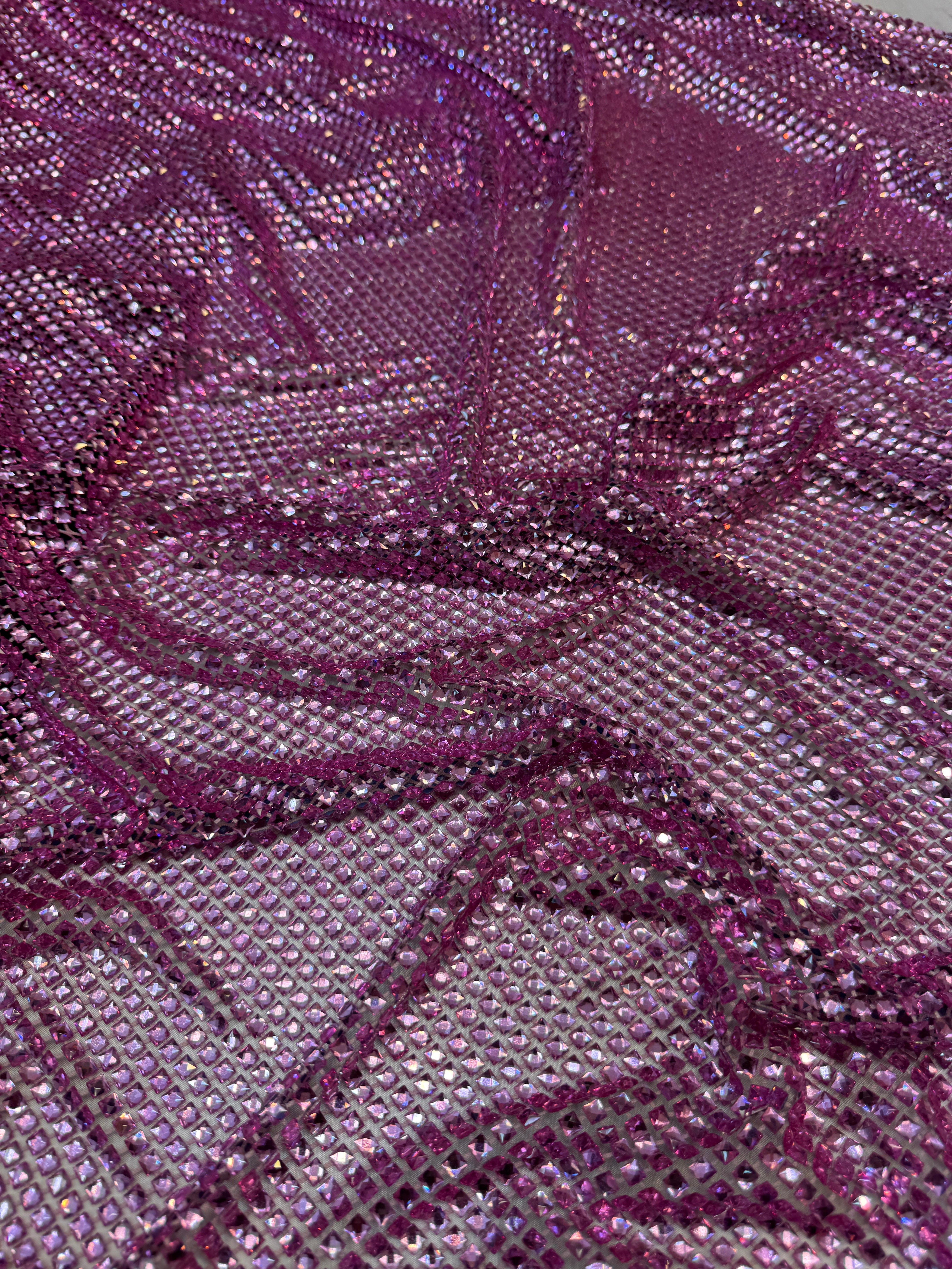 Pink Luxury Rhinestone Mesh, Rhinestone Mesh Fabric, Crystal Mesh Fabric, Beaded Mesh Fabric, Embellished Mesh Fabric, Sequin Mesh Fabric, Sparkle Mesh Fabric