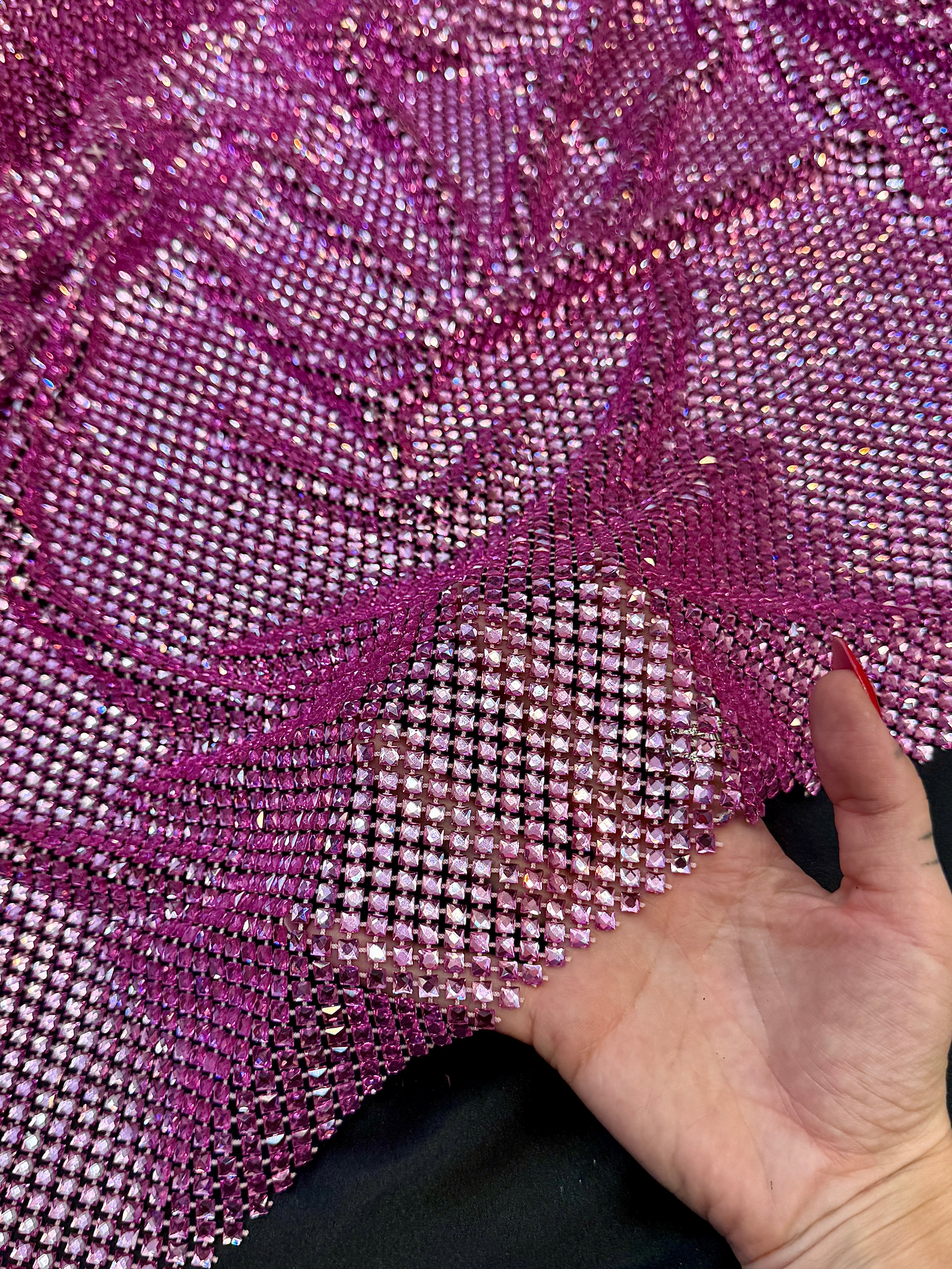 Pink Luxury Rhinestone Mesh, Kiki Sewing Store, Kiki Luxury Fabric, Cheap Fabric Store, Kiki Textiles, Kiki Textile by the Yard, Kiki Textile USA