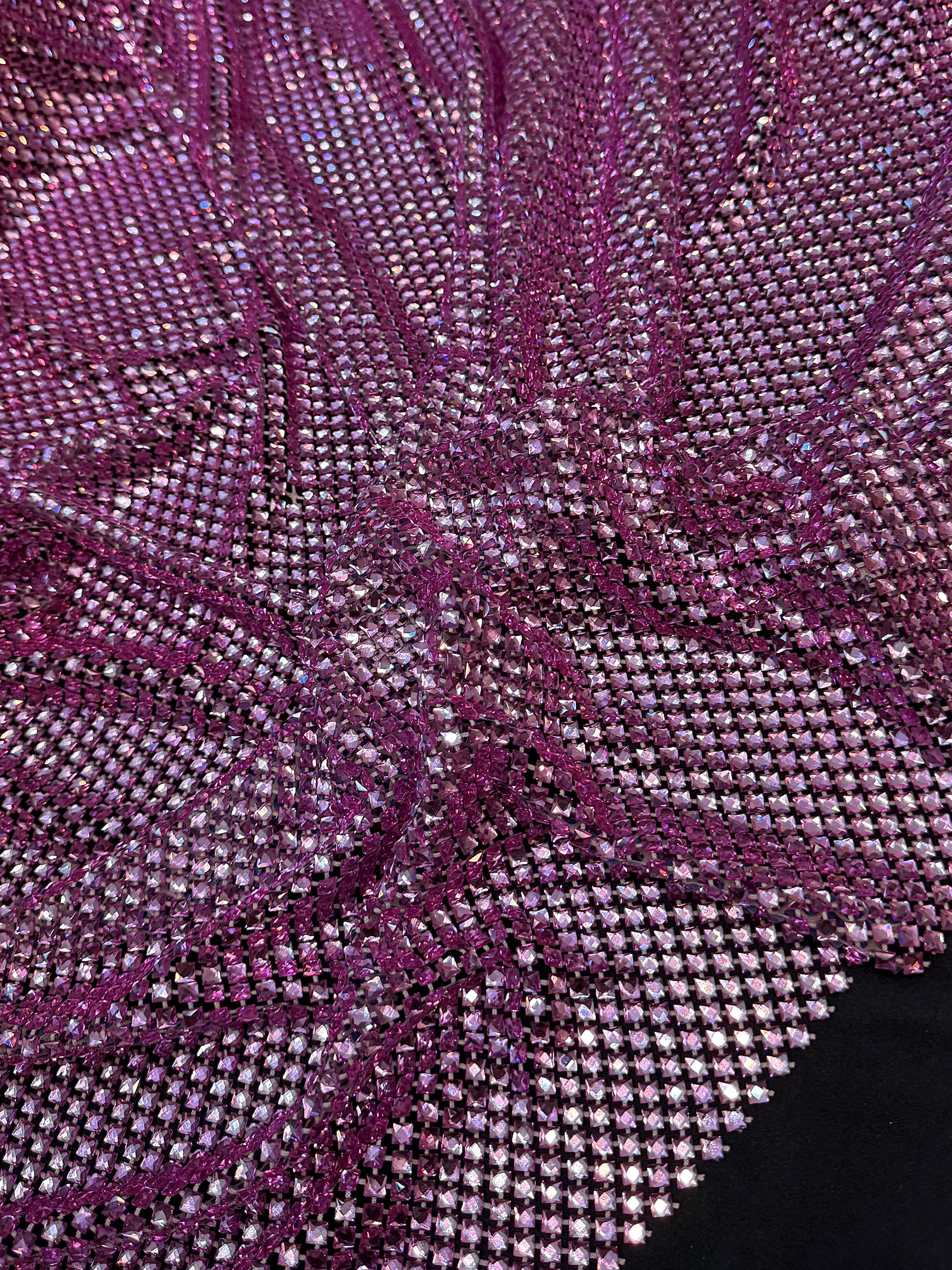 Pink Luxury Rhinestone Mesh, Rhinestone Mesh Fabric, Crystal Mesh Fabric, Beaded Mesh Fabric, Embellished Mesh Fabric, Sequin Mesh Fabric, Sparkle Mesh Fabric