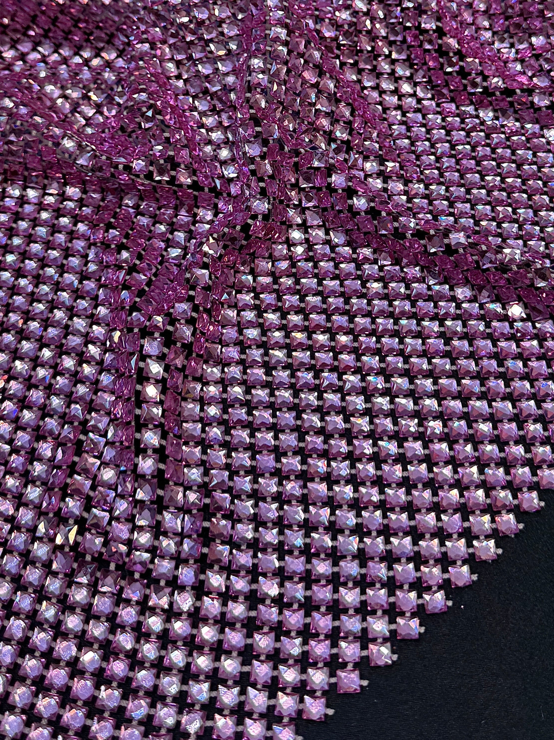 Pink Luxury Rhinestone Mesh, Rhinestone Mesh Fabric, Crystal Mesh Fabric, Beaded Mesh Fabric, Embellished Mesh Fabric, Sequin Mesh Fabric, Sparkle Mesh Fabric