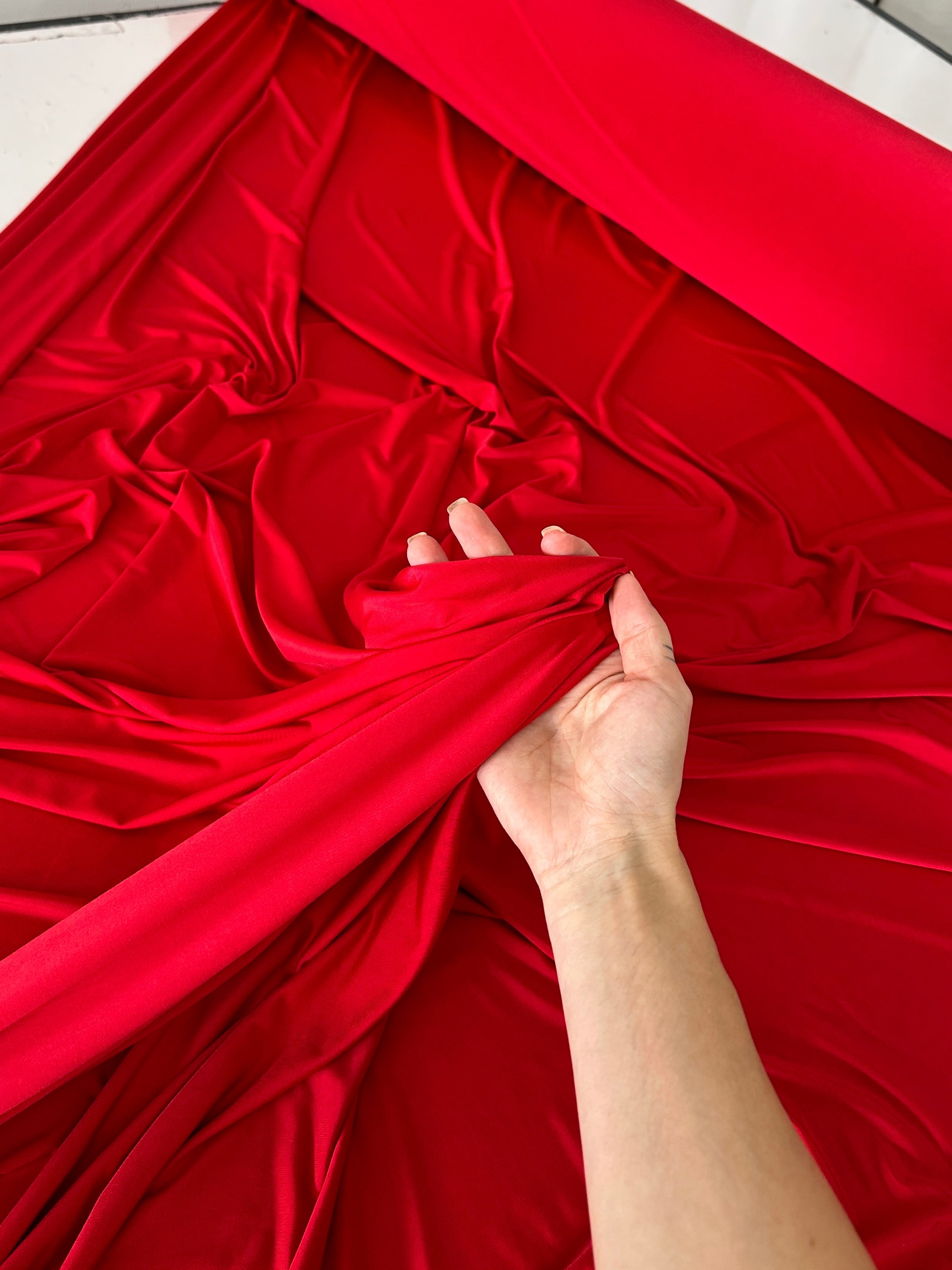 red Double Brushed DTY Jersey, red DTY jersey, light red DTY jersey, rust red DTY jersey for woman, dark red DTY jersey for bride,  DTY jersey on discount, DTY jersey on sale, premium DTY jersey, kiki textile DTY jersey, DTY jersey for party wear, DTY jersey for winter