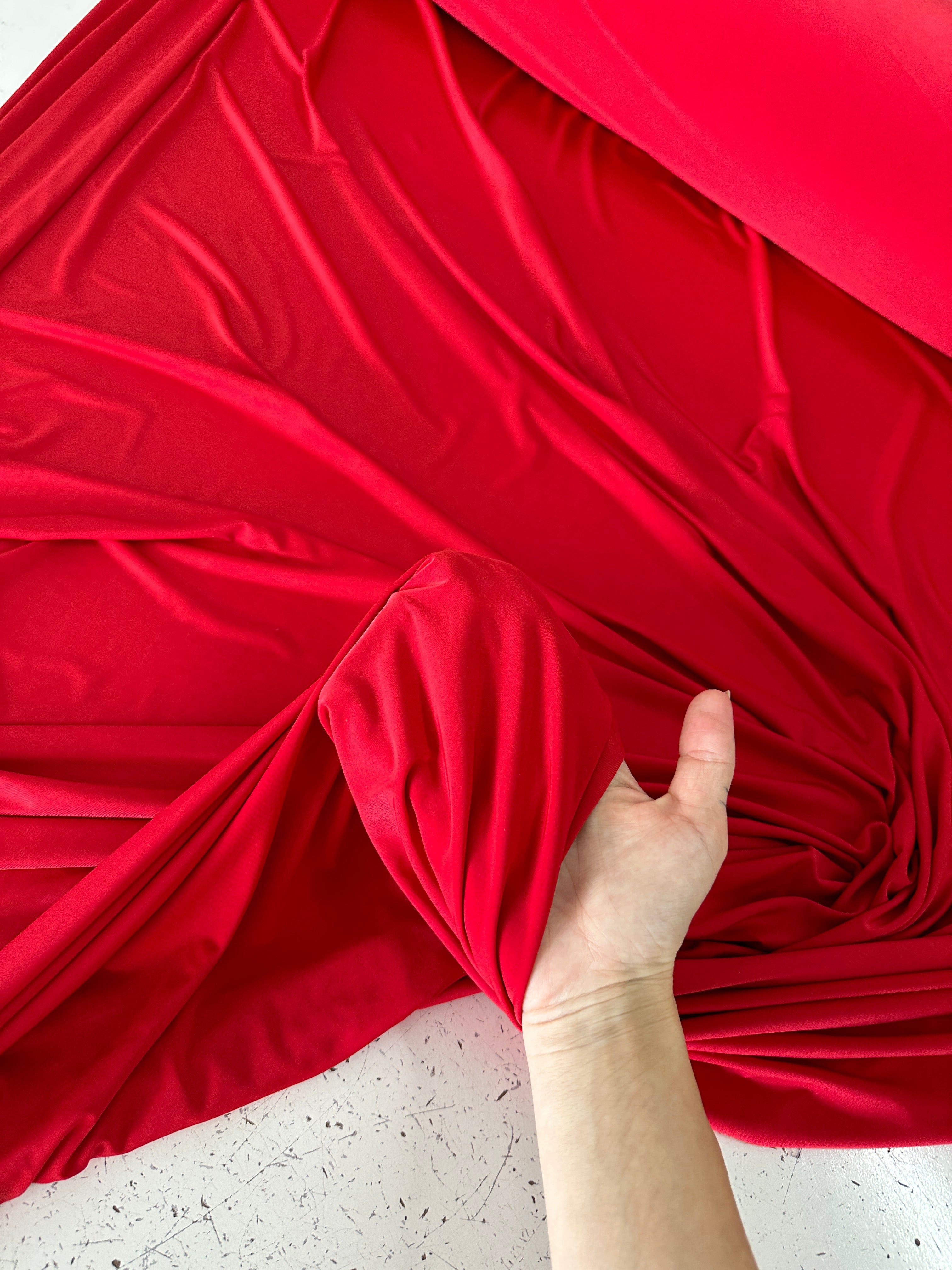 red Double Brushed DTY Jersey, red DTY jersey, light red DTY jersey, rust red DTY jersey for woman, dark red DTY jersey for bride,  DTY jersey on discount, DTY jersey on sale, premium DTY jersey, kiki textile DTY jersey, DTY jersey for party wear, DTY jersey for winter