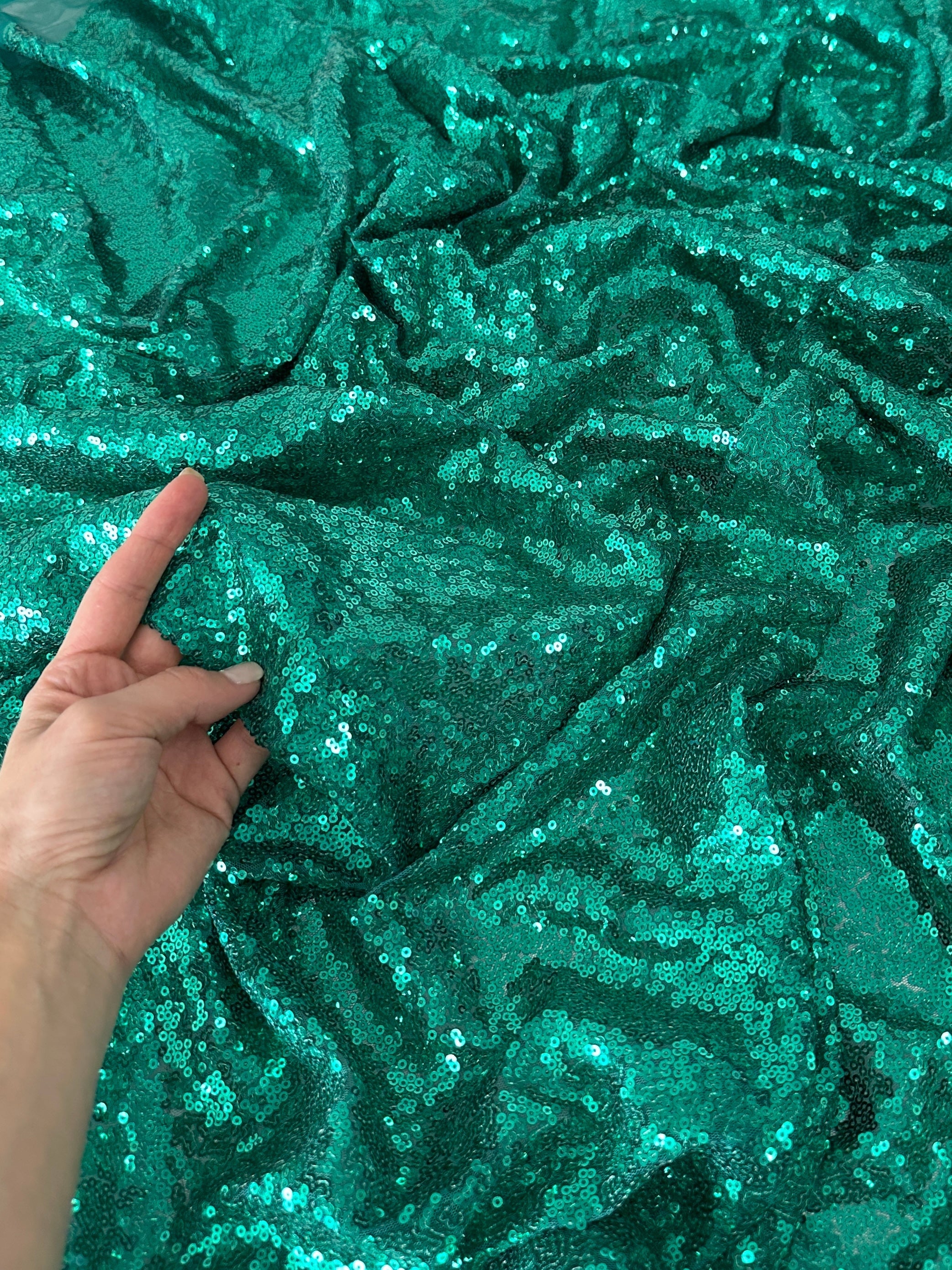 Teal Green Sequins on Mesh, light green sequins on mesh, green sequin on mesh, dark green sequin on mesh for woman, sequin on mesh for bride, sequin on mesh on discount, sequin on mesh on sale, premium sequin on mesh, kiki textile sequin on mesh, sequin on mesh for party wear