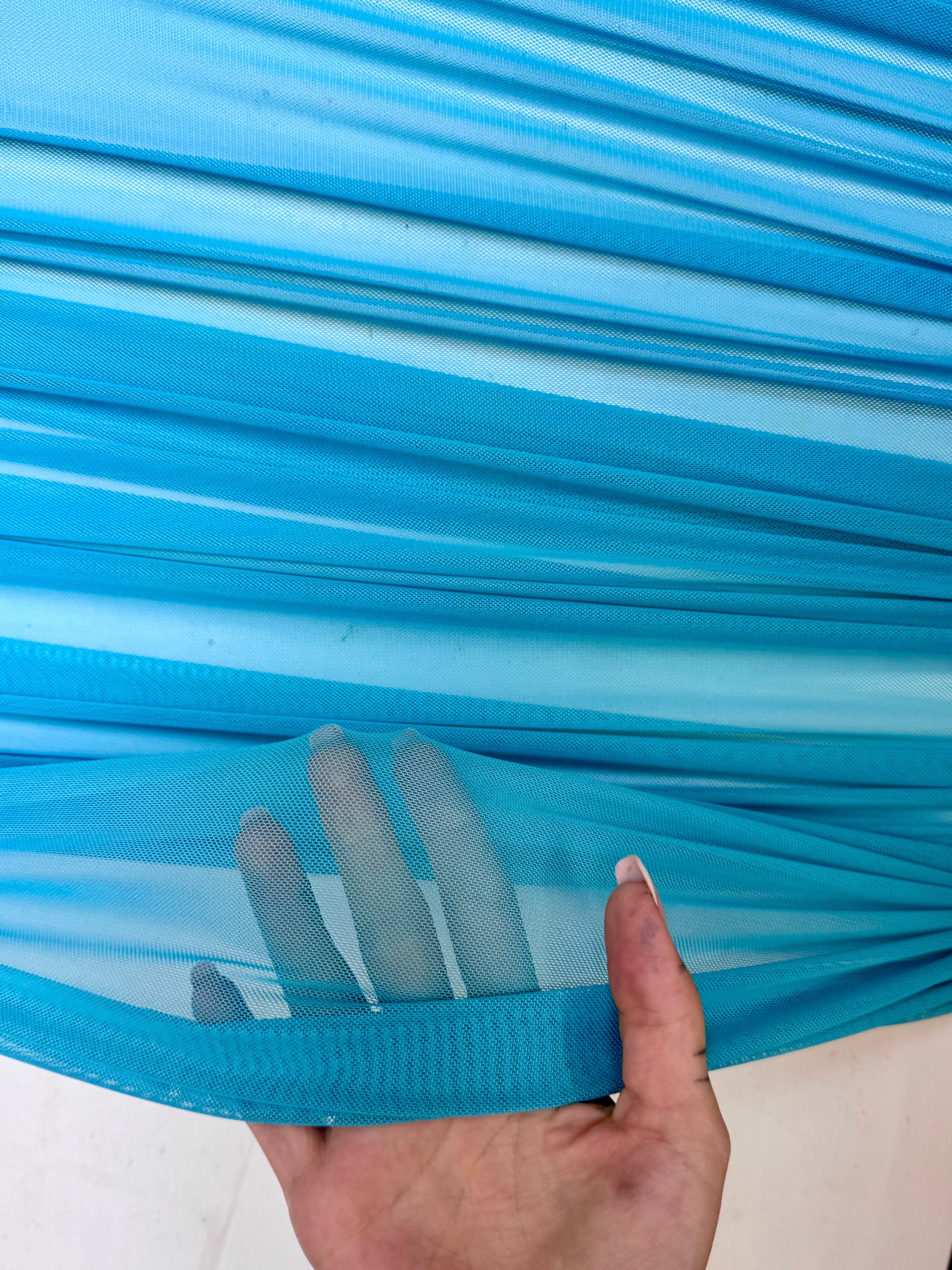 turquoise 4way stretch power mesh, blue power mesh, light blue power mesh, sky blue power mesh