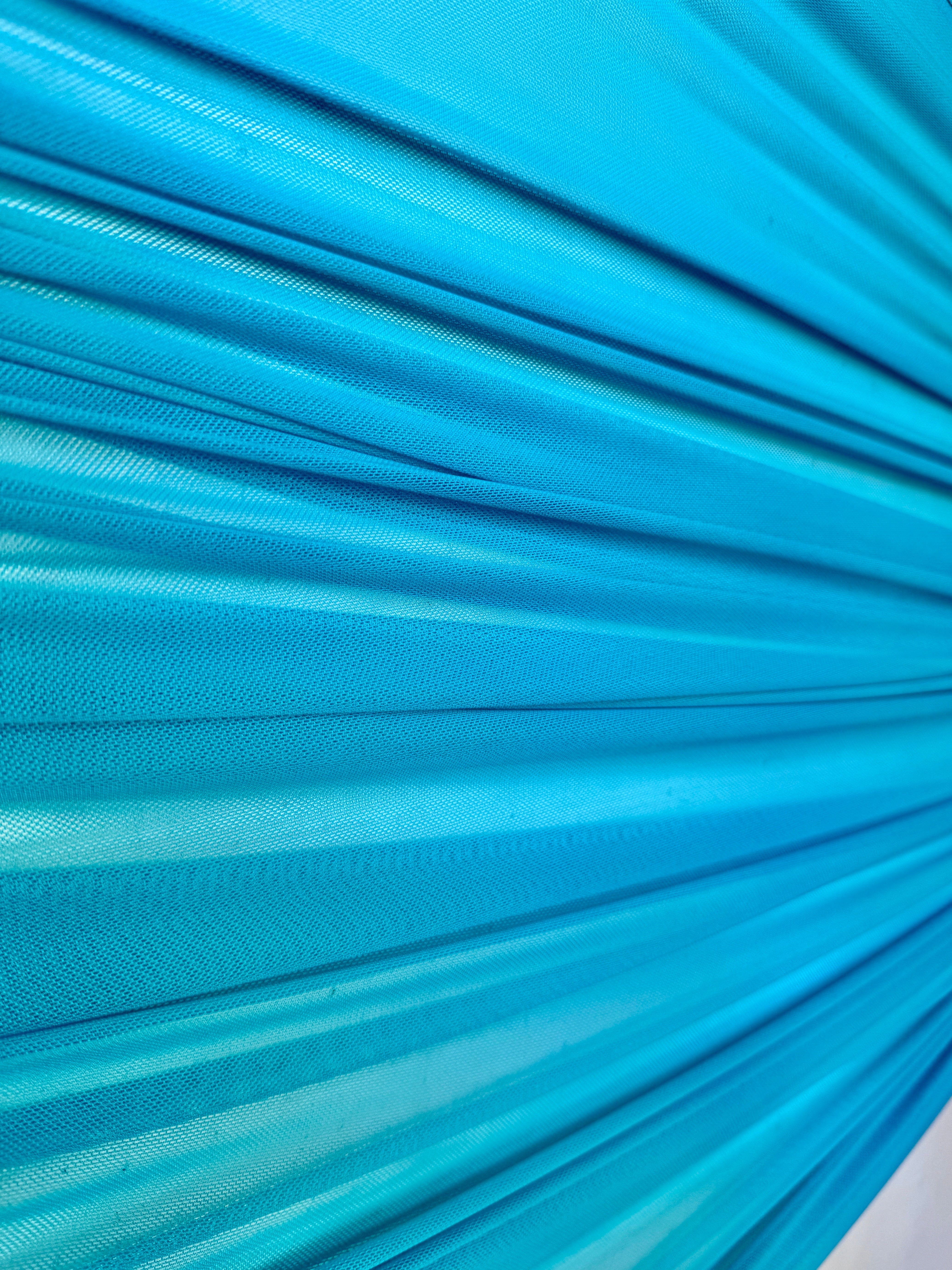 turquoise 4way stretch power mesh, blue power mesh, light blue power mesh, sky blue power mesh