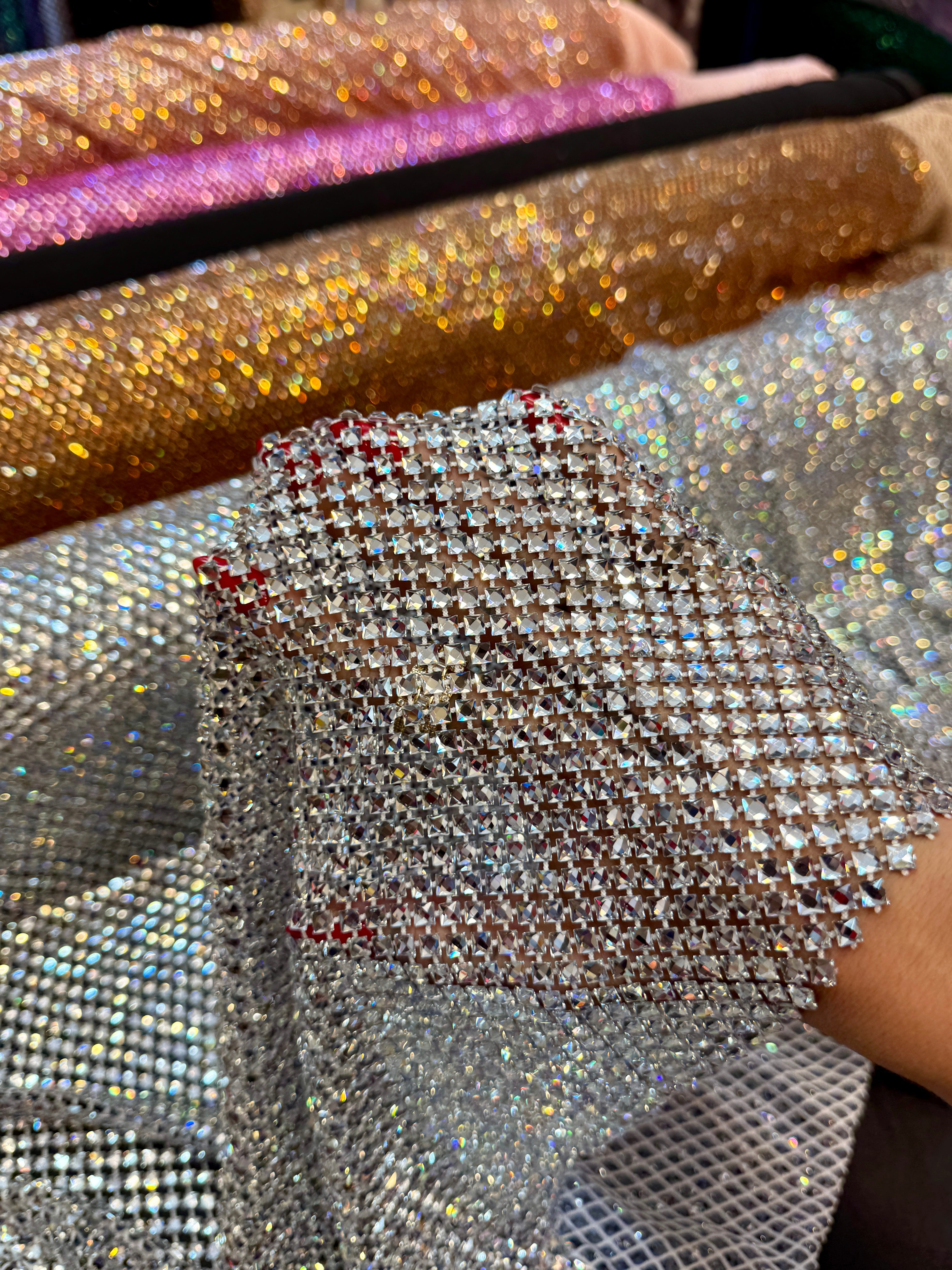 Silver Luxury Rhinestone Mesh, Rhinestone Mesh Fabric, Crystal Mesh Fabric, Beaded Mesh Fabric, Embellished Mesh Fabric, Sequin Mesh Fabric, Sparkle Mesh Fabric