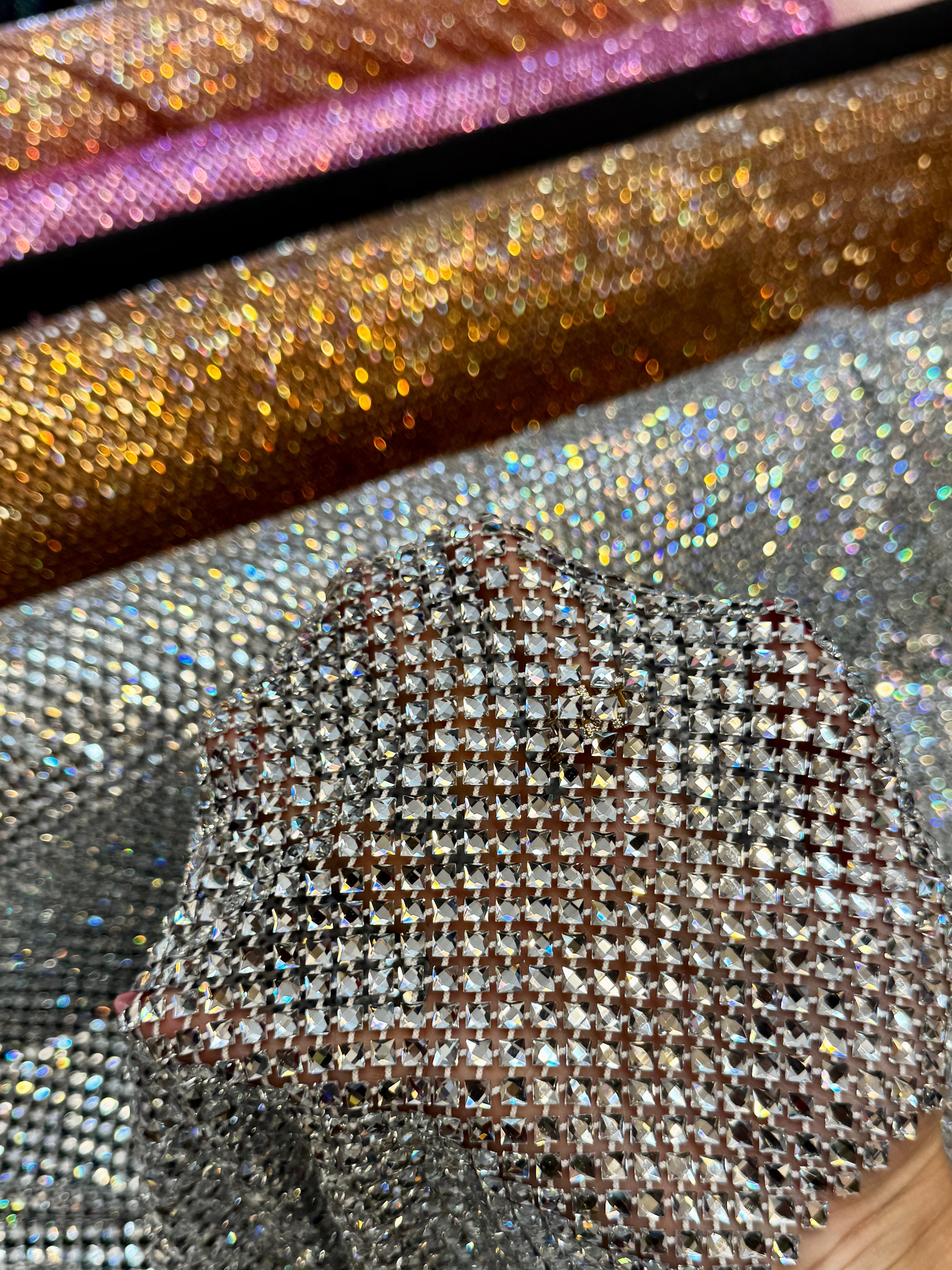 Silver Luxury Rhinestone Mesh, Rhinestone Mesh Fabric, Crystal Mesh Fabric, Beaded Mesh Fabric, Embellished Mesh Fabric, Sequin Mesh Fabric, Sparkle Mesh Fabric