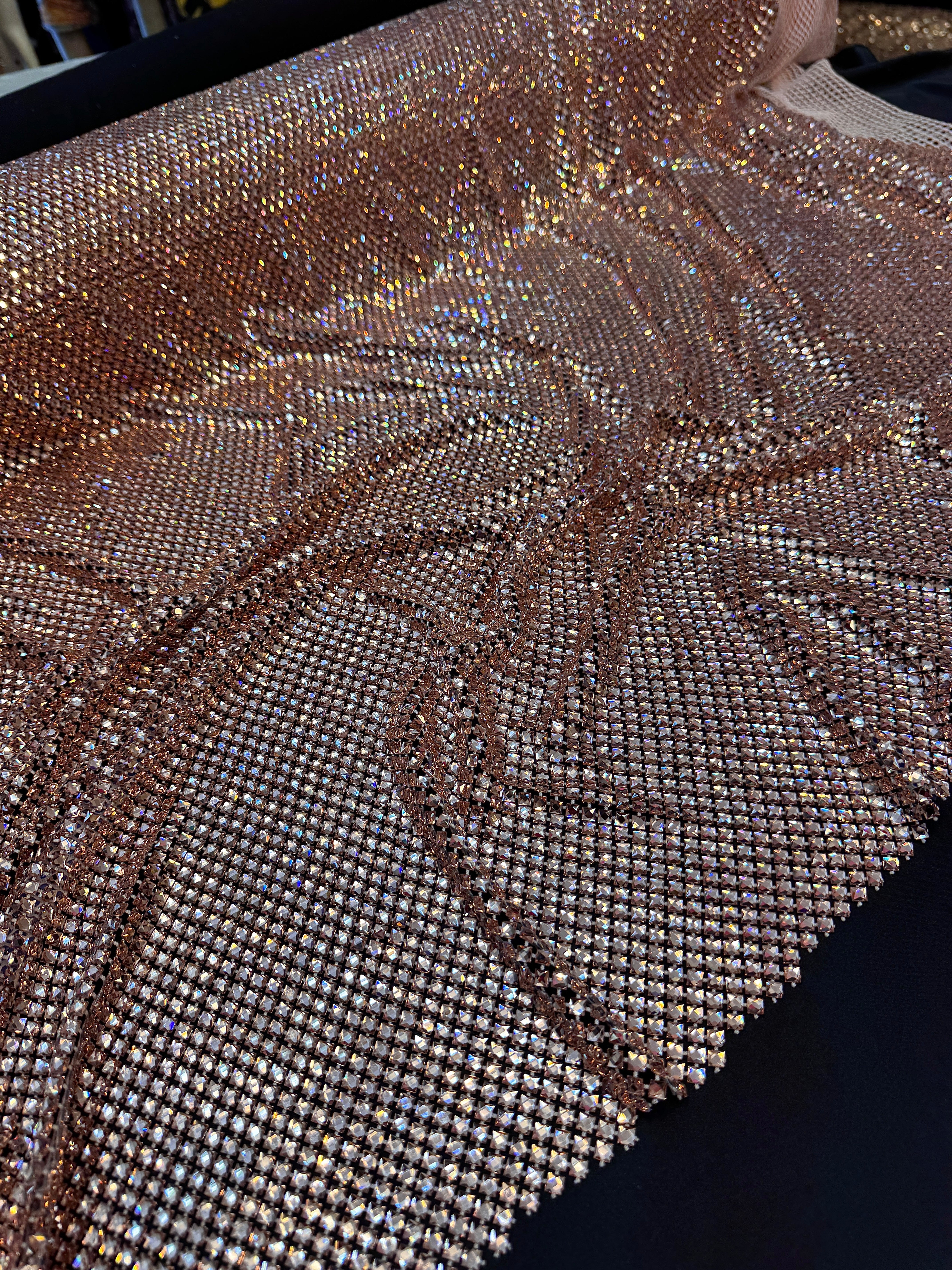 Large Rhinestone Mesh Blush Luxury Rhinestone Mesh – KikiTextiles