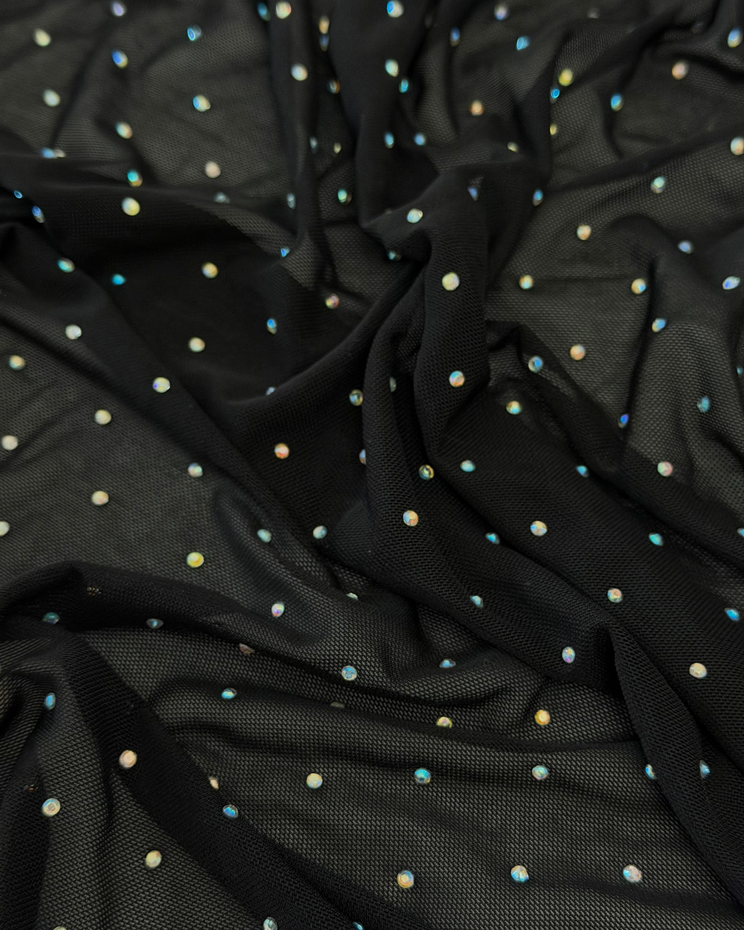 Black Iridescent Rhinestone Mesh, Kiki Sewing Store, Kiki Luxury Fabric, Cheap Fabric Store, Kiki Textiles, Kiki Textile by the Yard, Kiki Textile USA